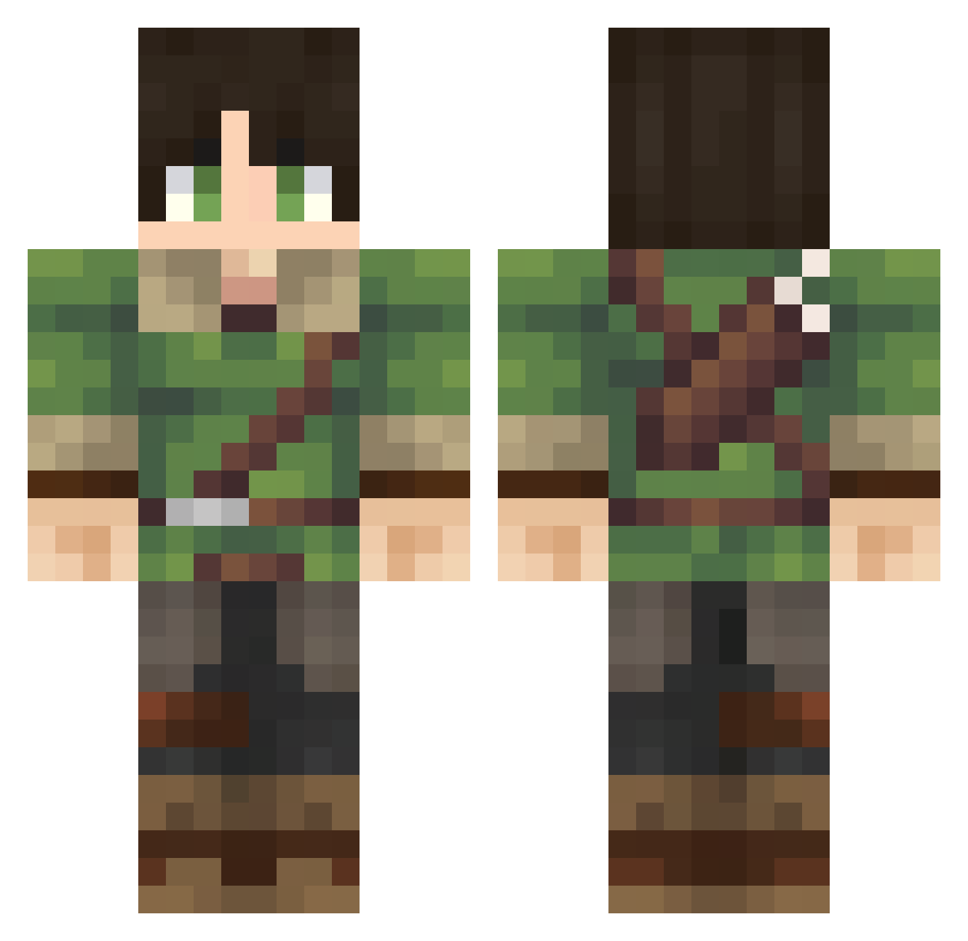 Ata4an Minecraft skin, front and back view