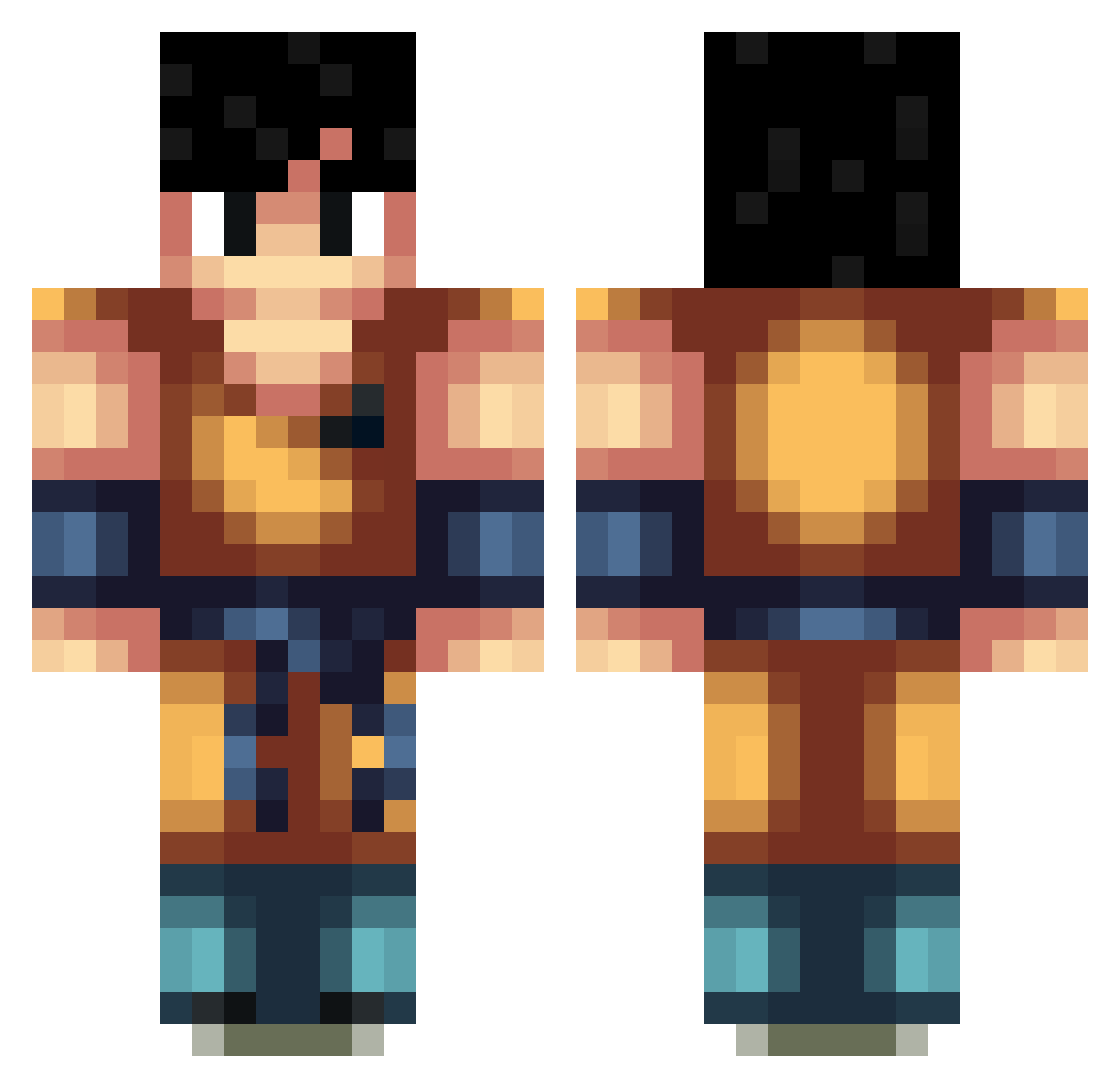 Guayaco Minecraft skin, front and back view