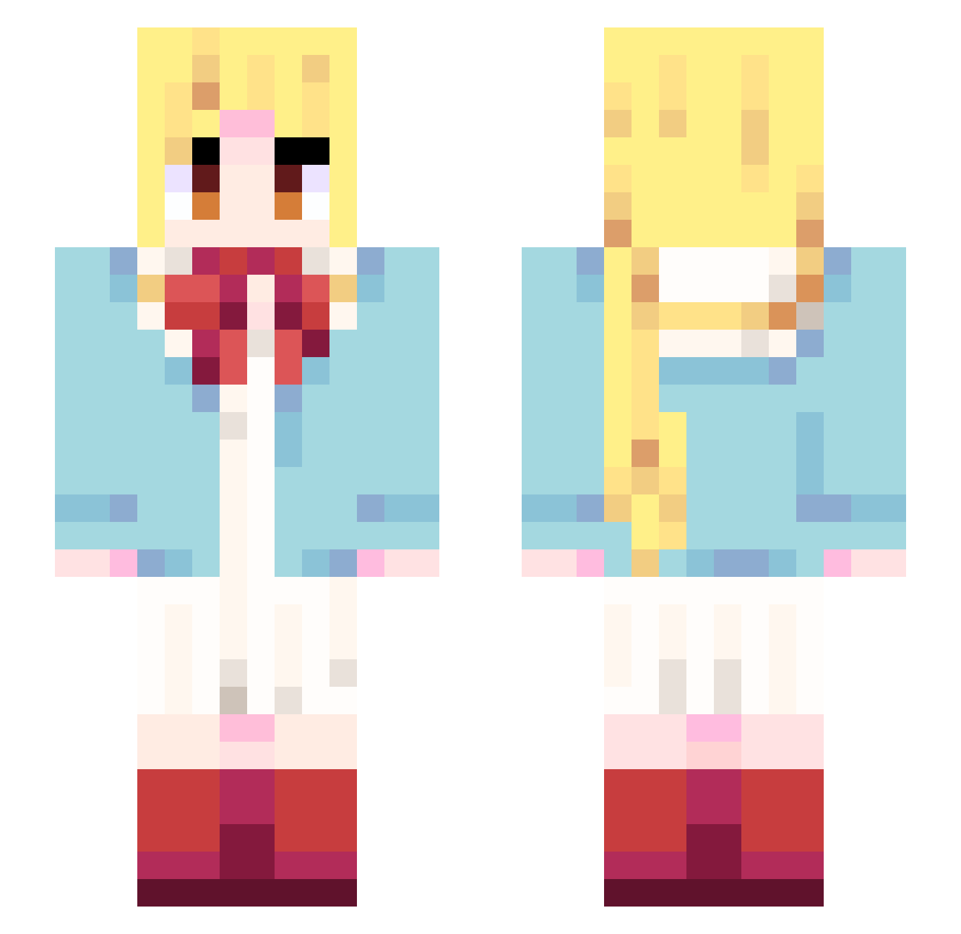 KatsuraL Minecraft skin, front and back view
