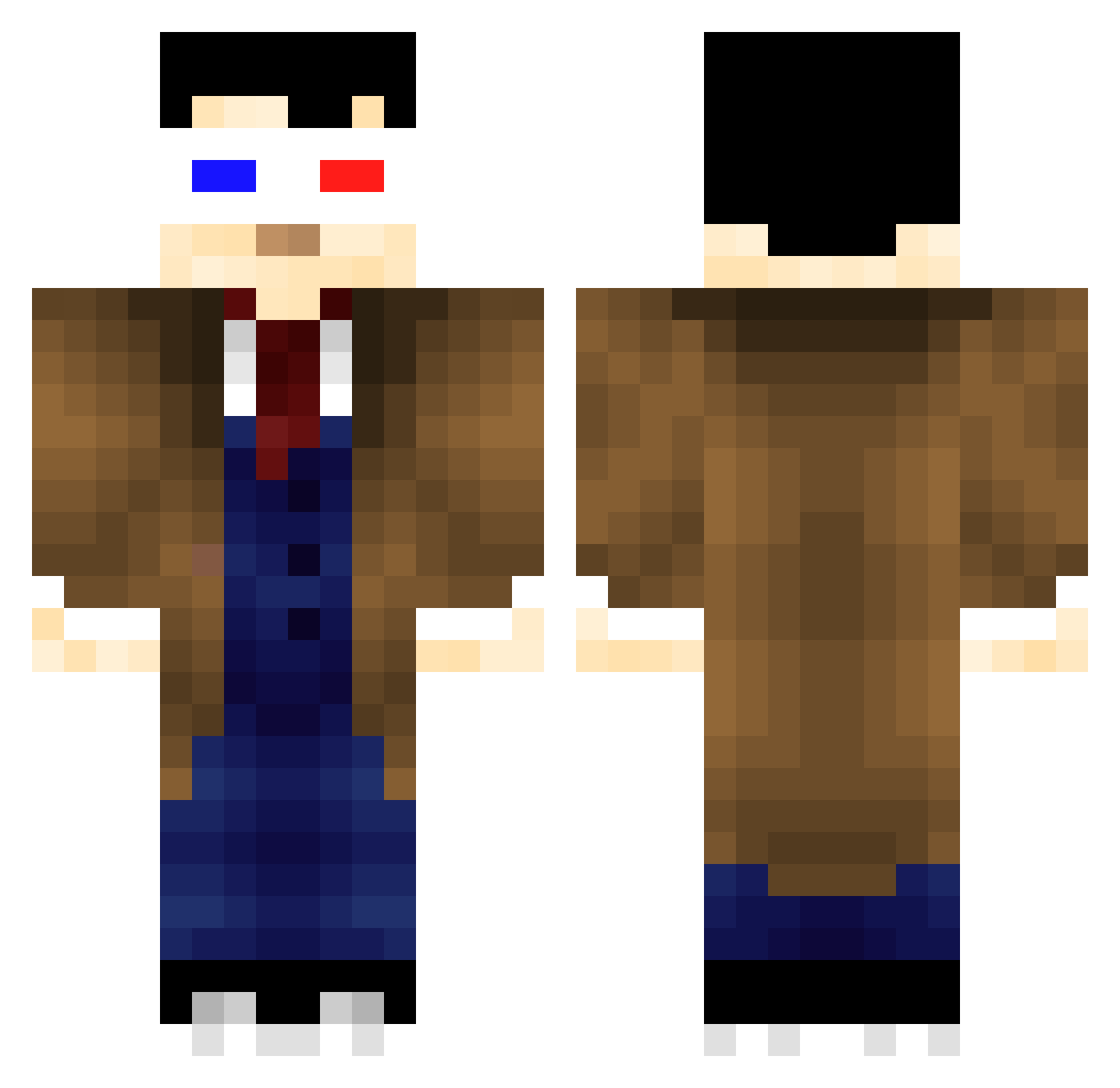docpigy Minecraft skin, front and back view