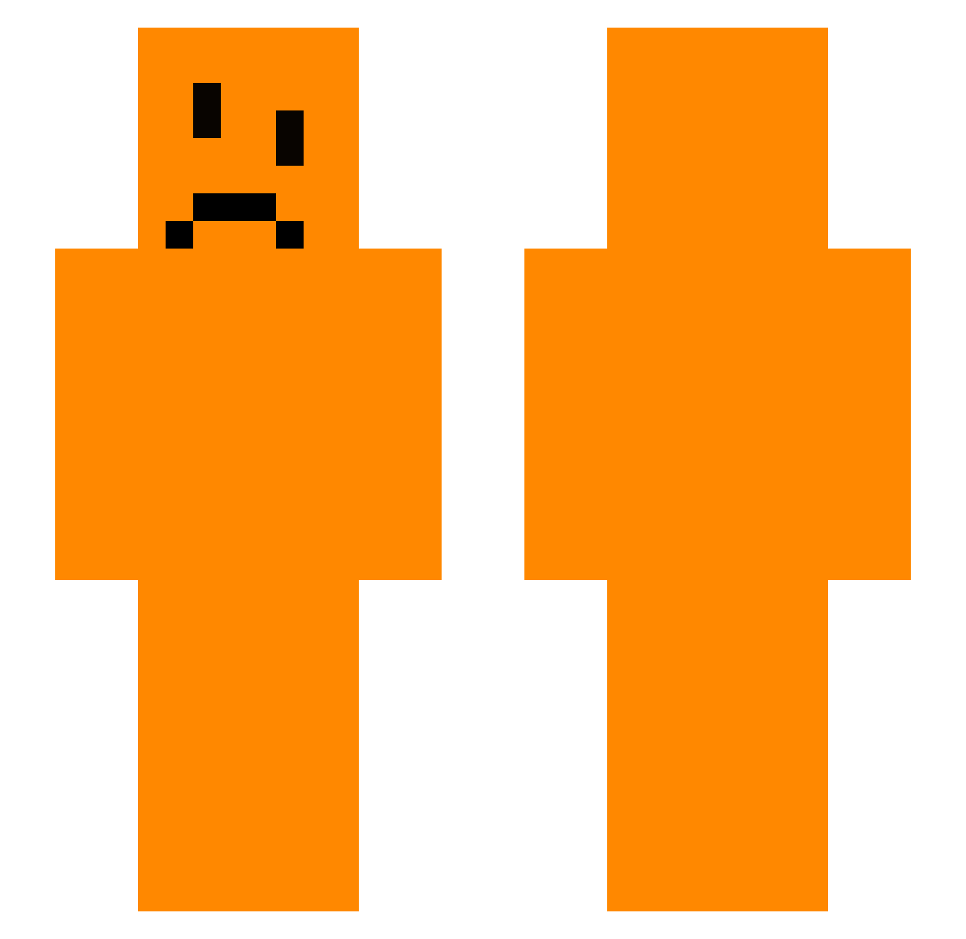nom3m Minecraft skin, front and back view