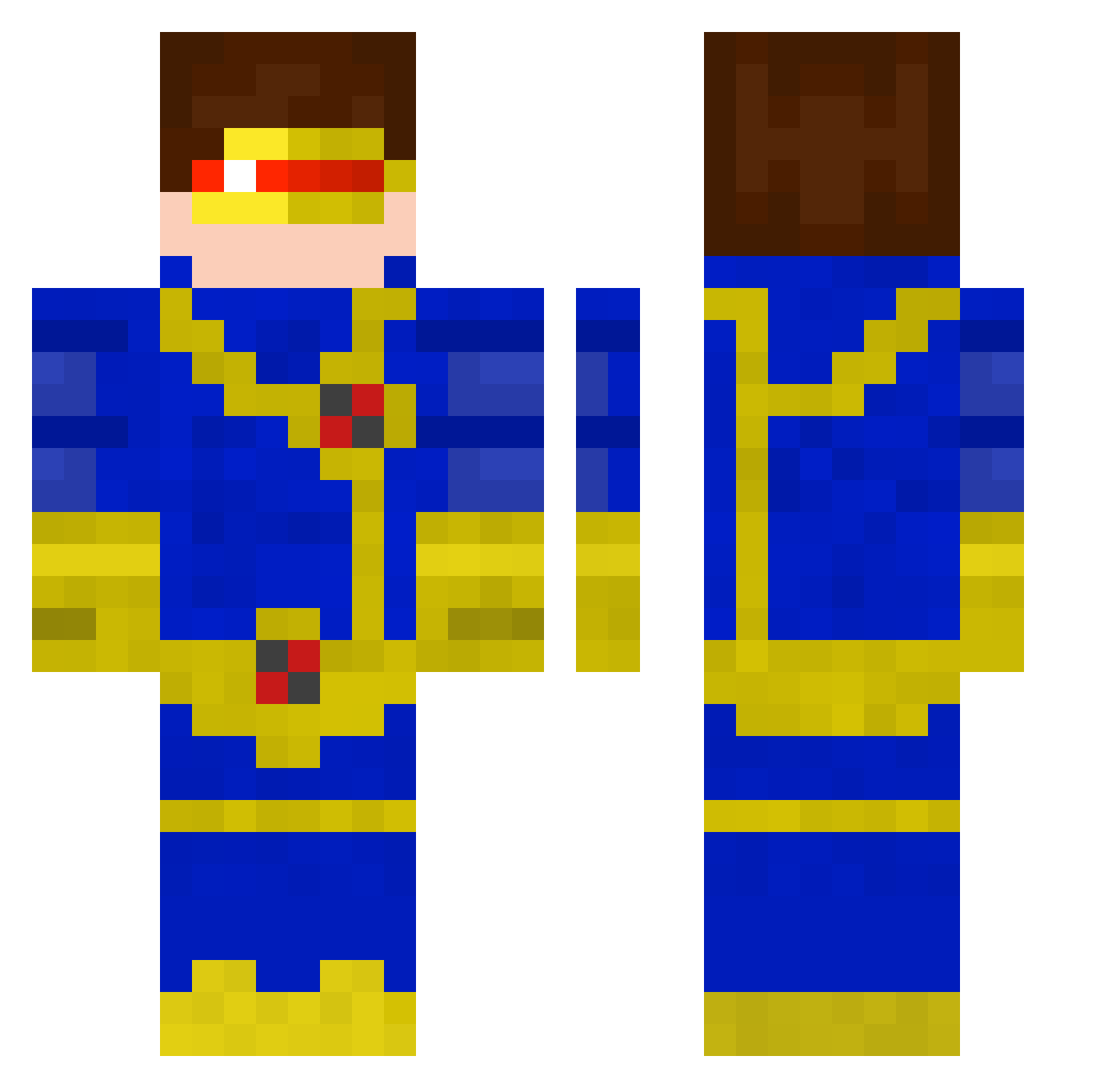 Natebobate Minecraft skin, front and back view