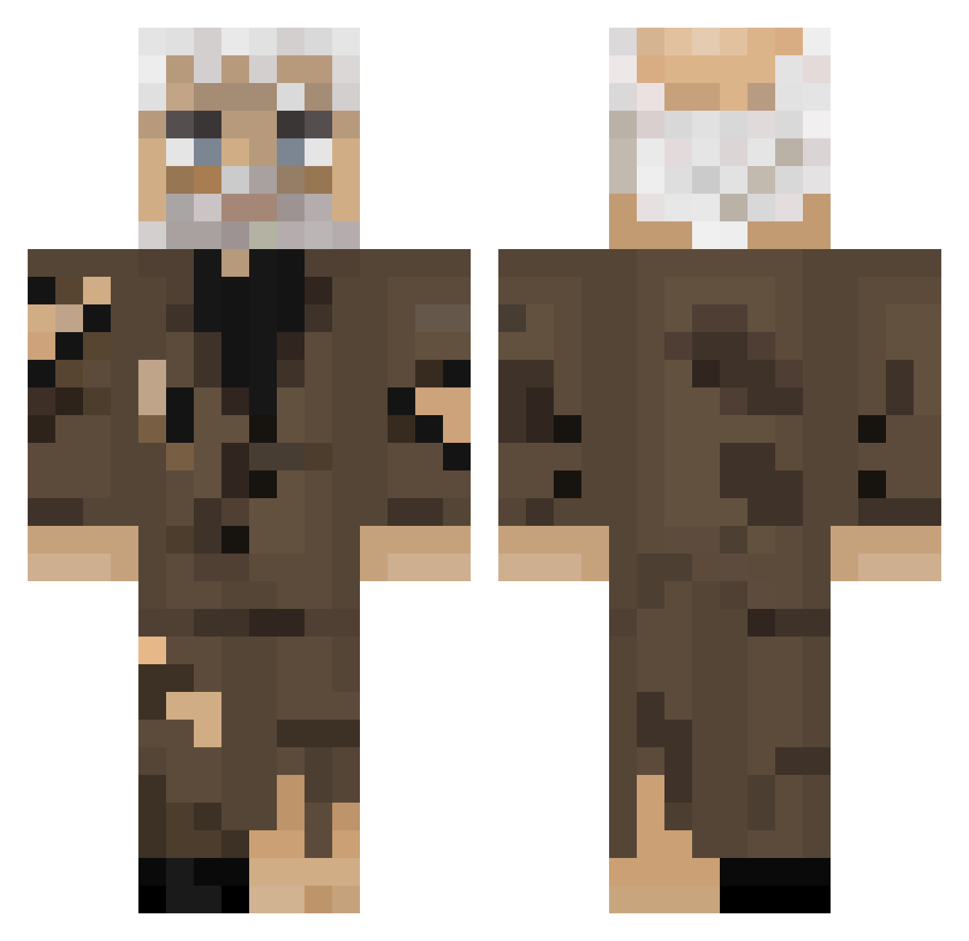Higatyy Minecraft skin, front and back view