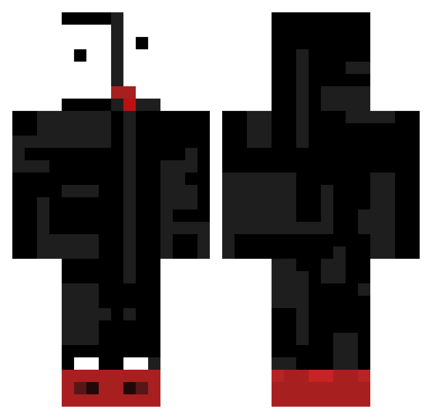 minutethread Minecraft skin, front and back view