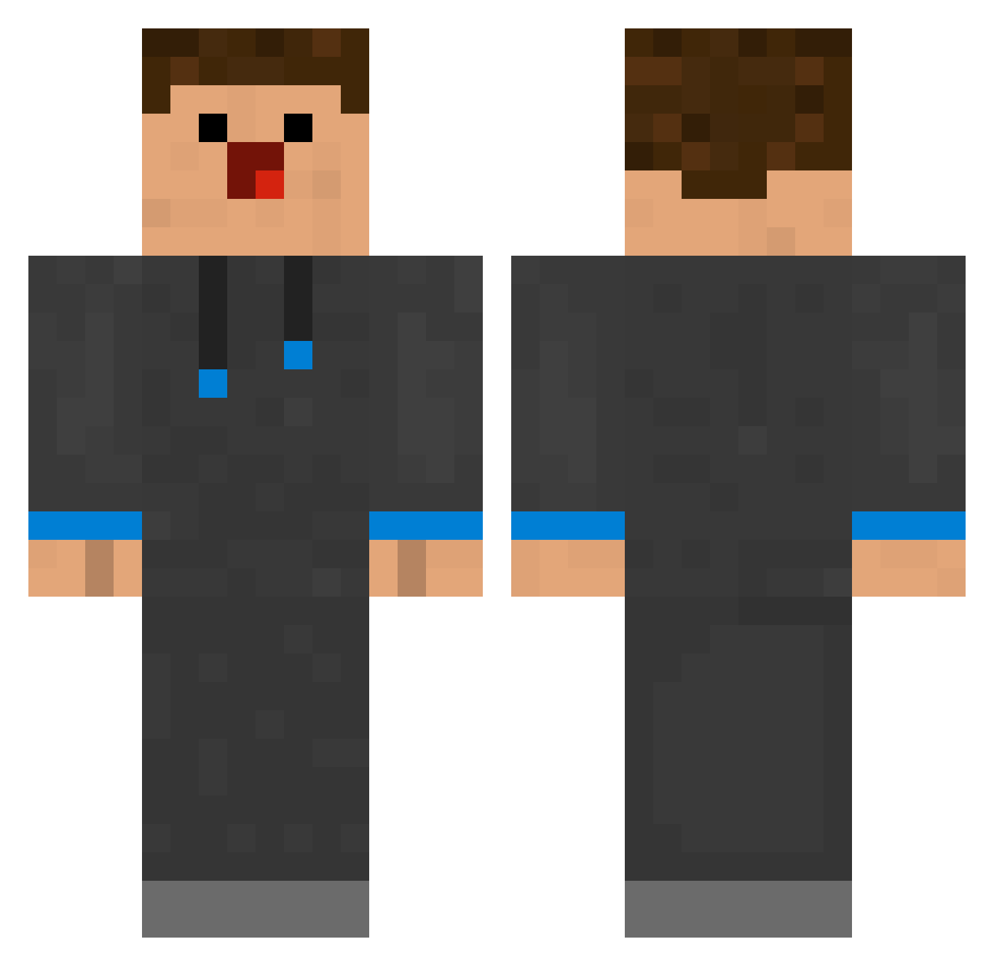morrrro Minecraft skin, front and back view