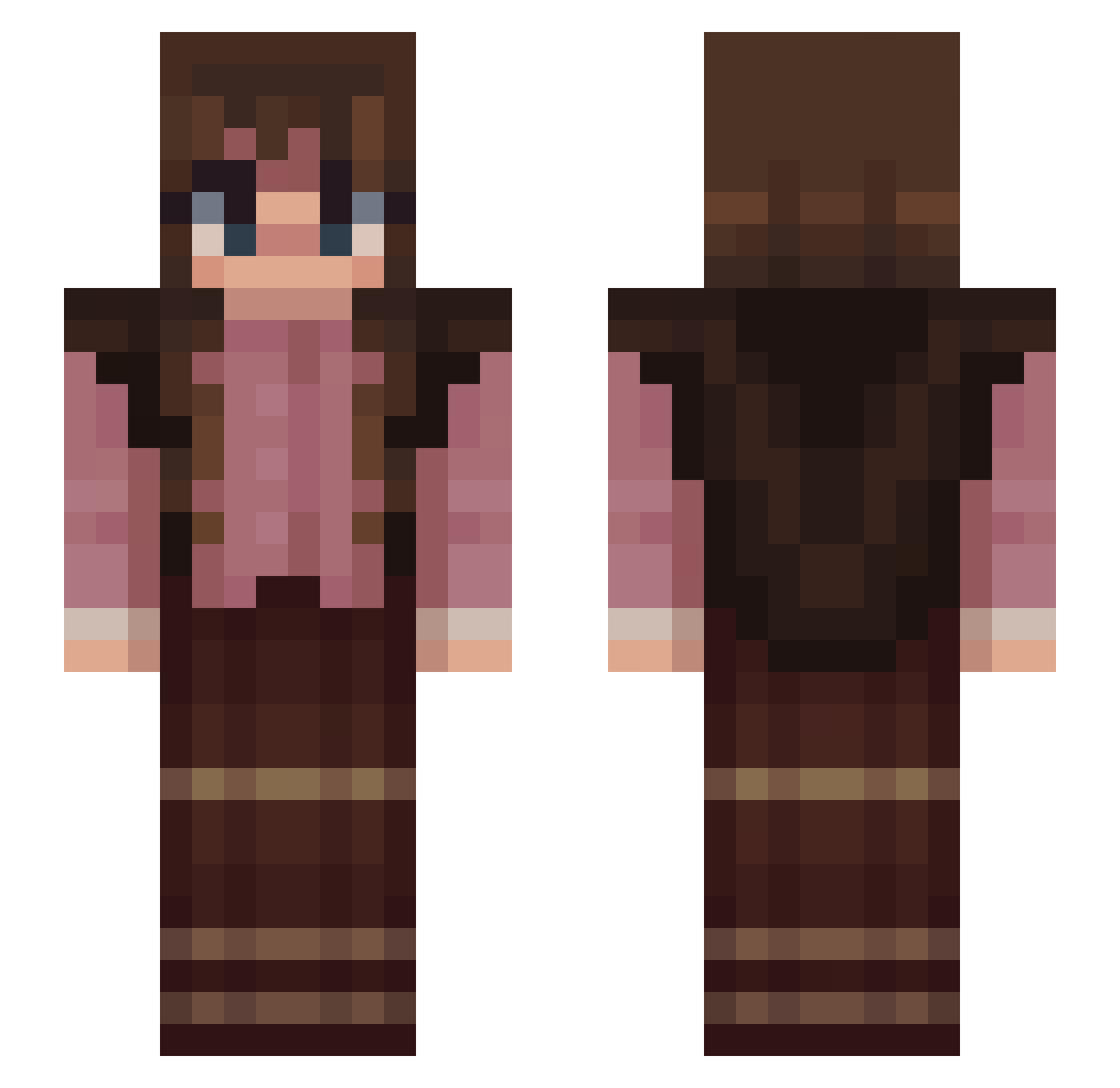 Bertine Minecraft skin, front and back view