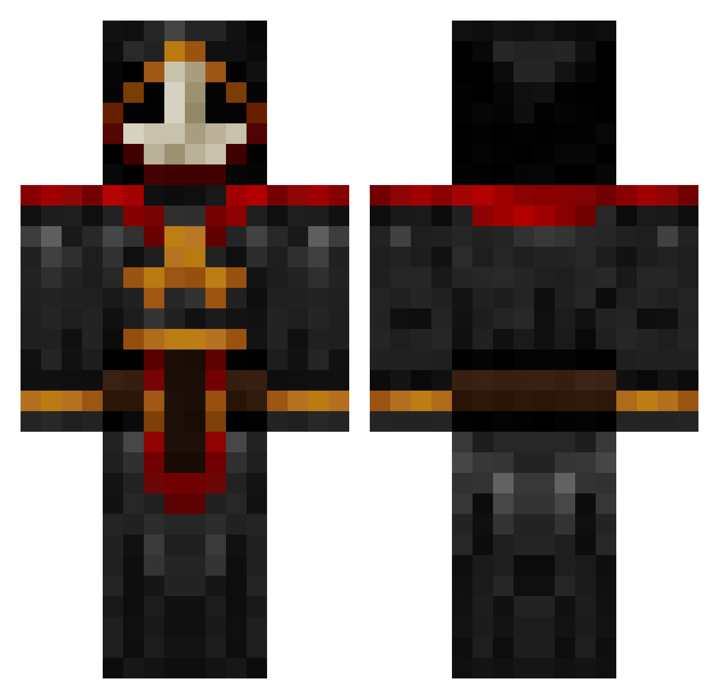 zekwolf Minecraft skin, front and back view