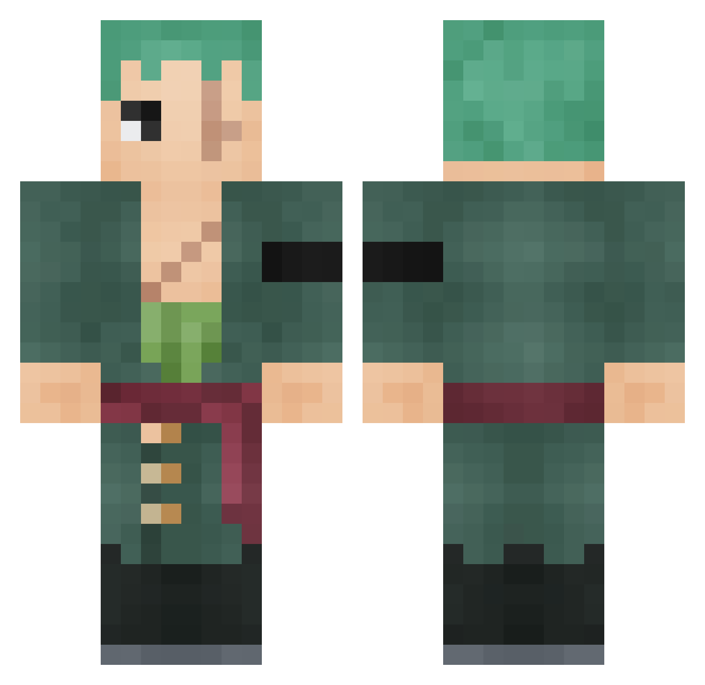MINECRAFT_KI Minecraft skin, front and back view