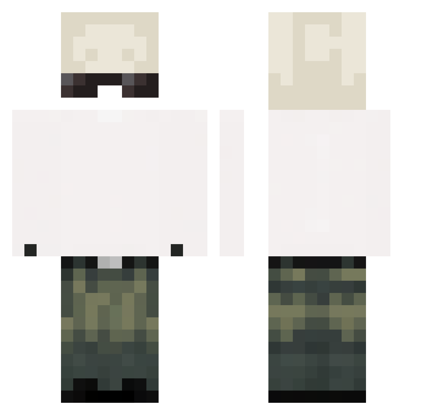 Zzomii Minecraft skin, front and back view