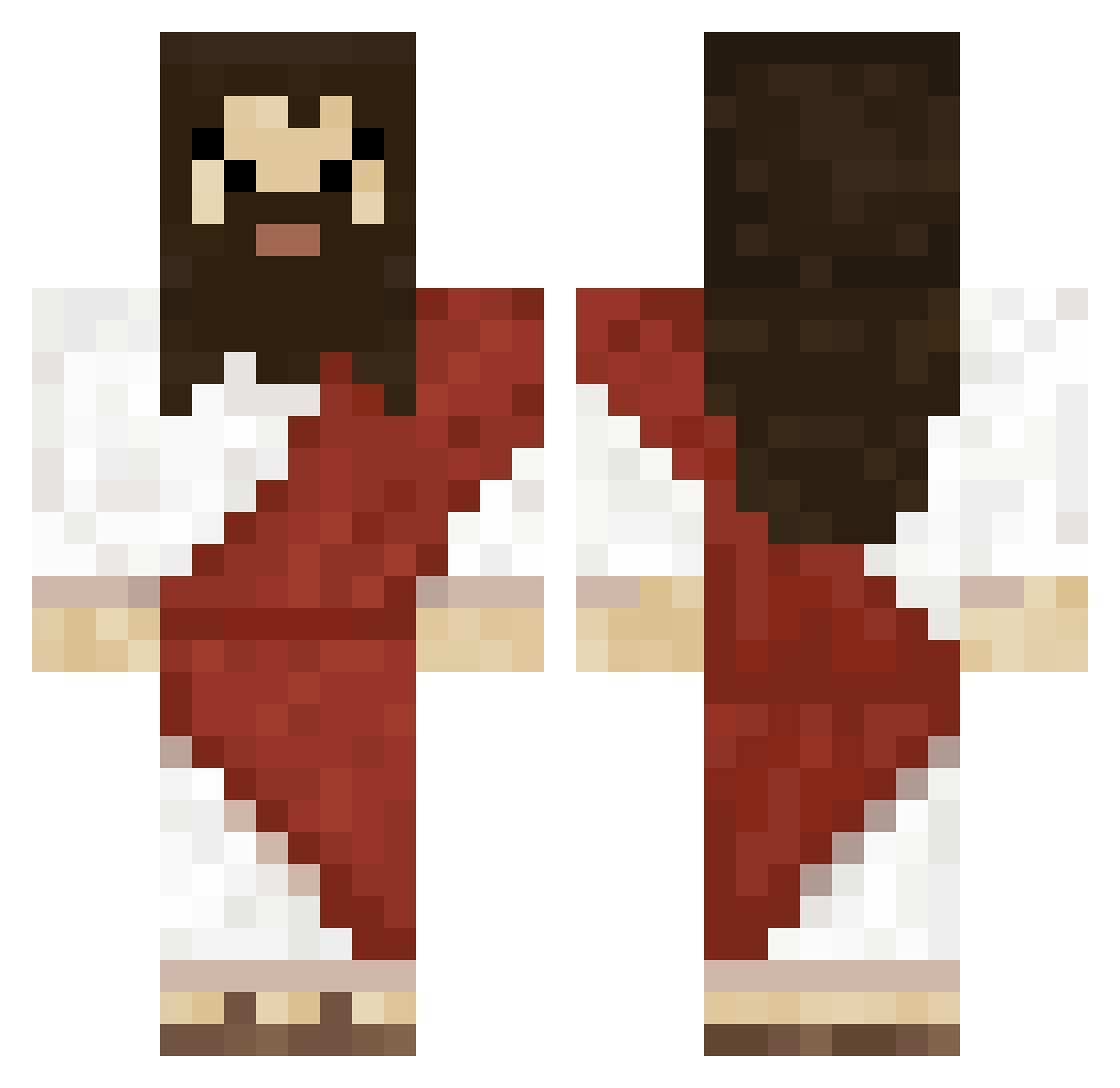 Jessef34 Minecraft skin, front and back view