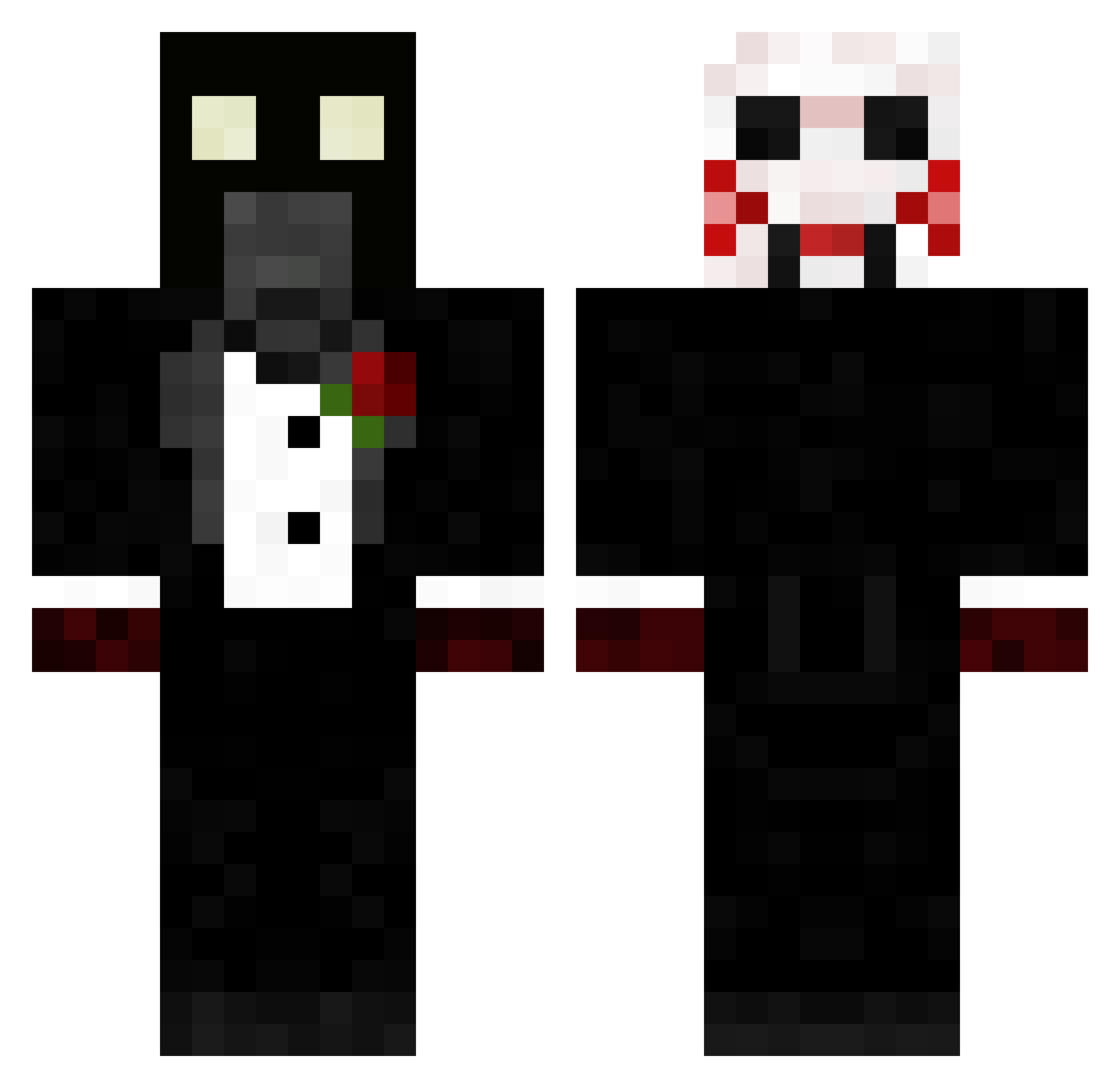 0hhq Minecraft skin, front and back view