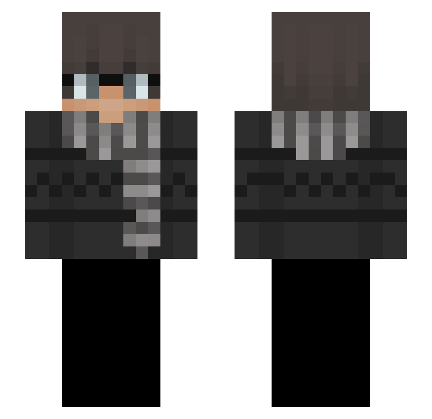 Iaqn Minecraft skin, front and back view