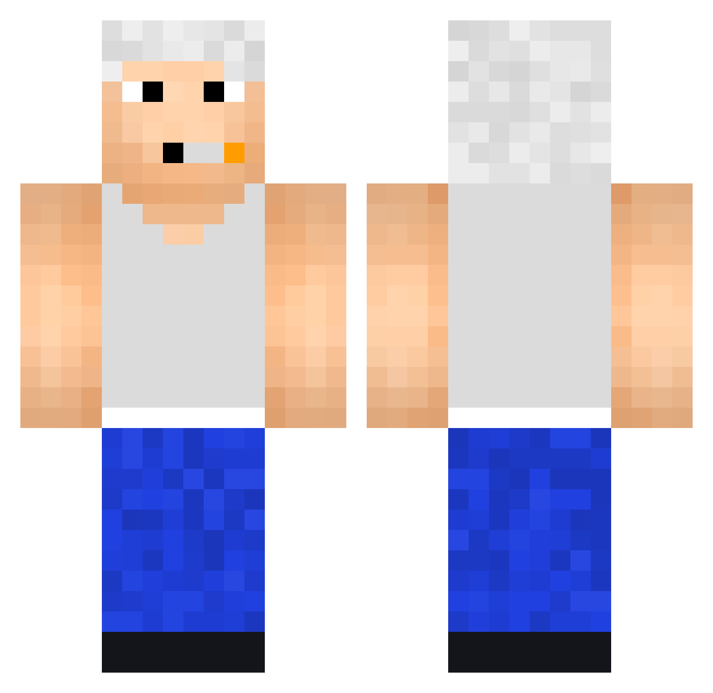 Mattowitz Minecraft skin, front and back view