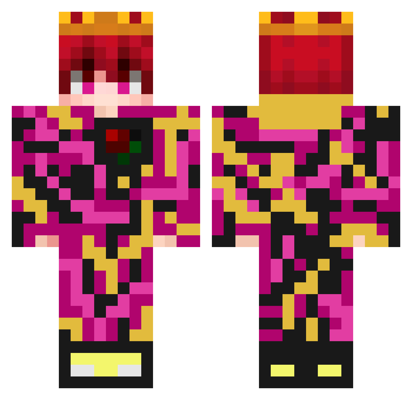 Vojtaro Minecraft skin, front and back view