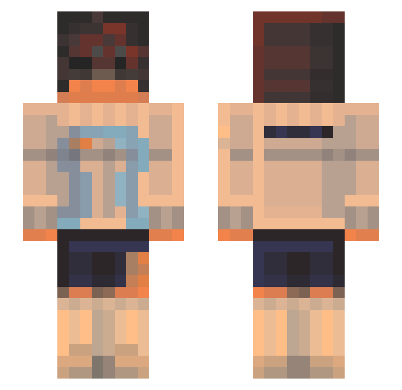 misojis Minecraft skin, front and back view
