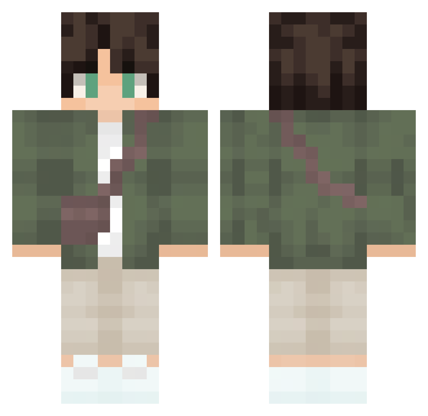 Vincent01_ Minecraft skin, front and back view