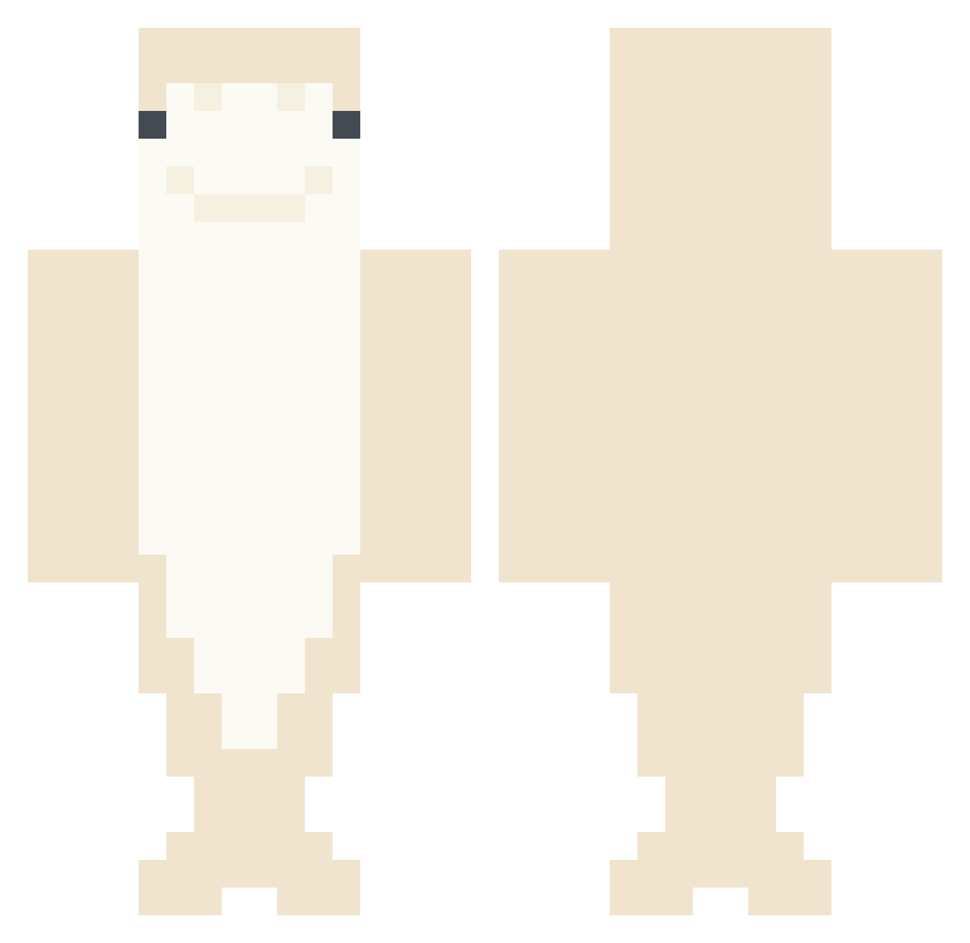 Clyptoric Minecraft skin, front and back view