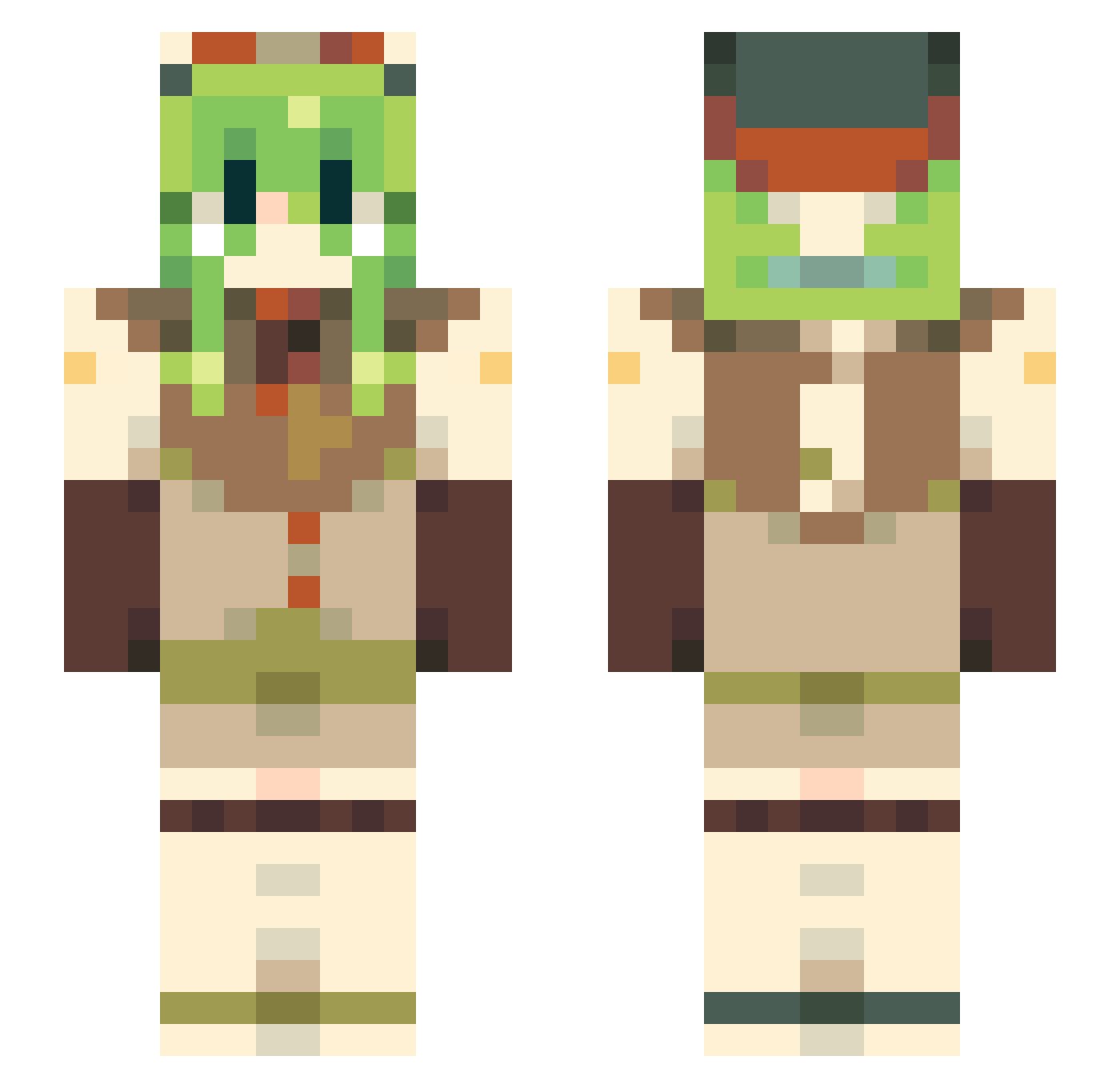 Zicijok Minecraft skin, front and back view