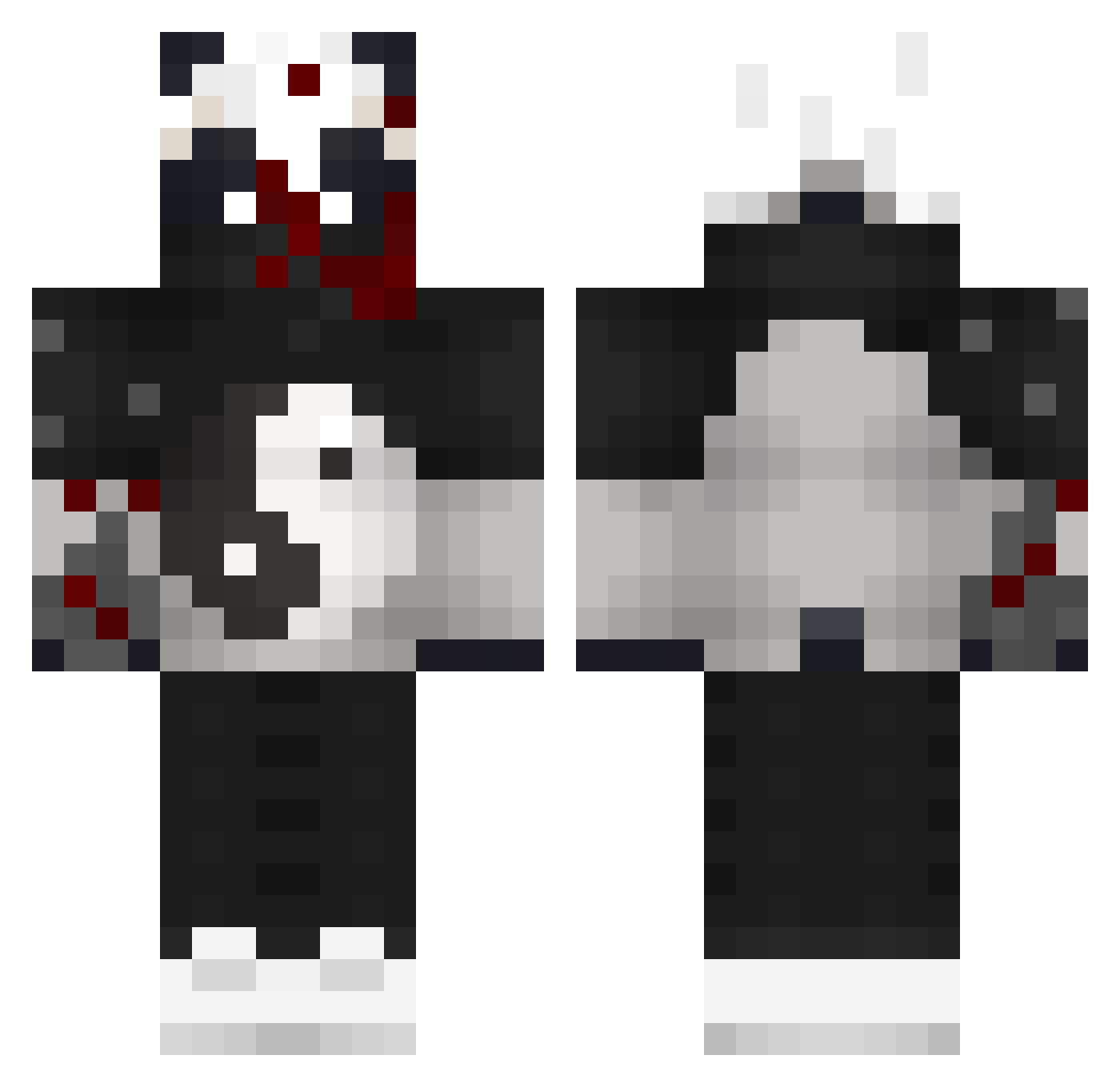 GamingPanda130 Minecraft skin, front and back view