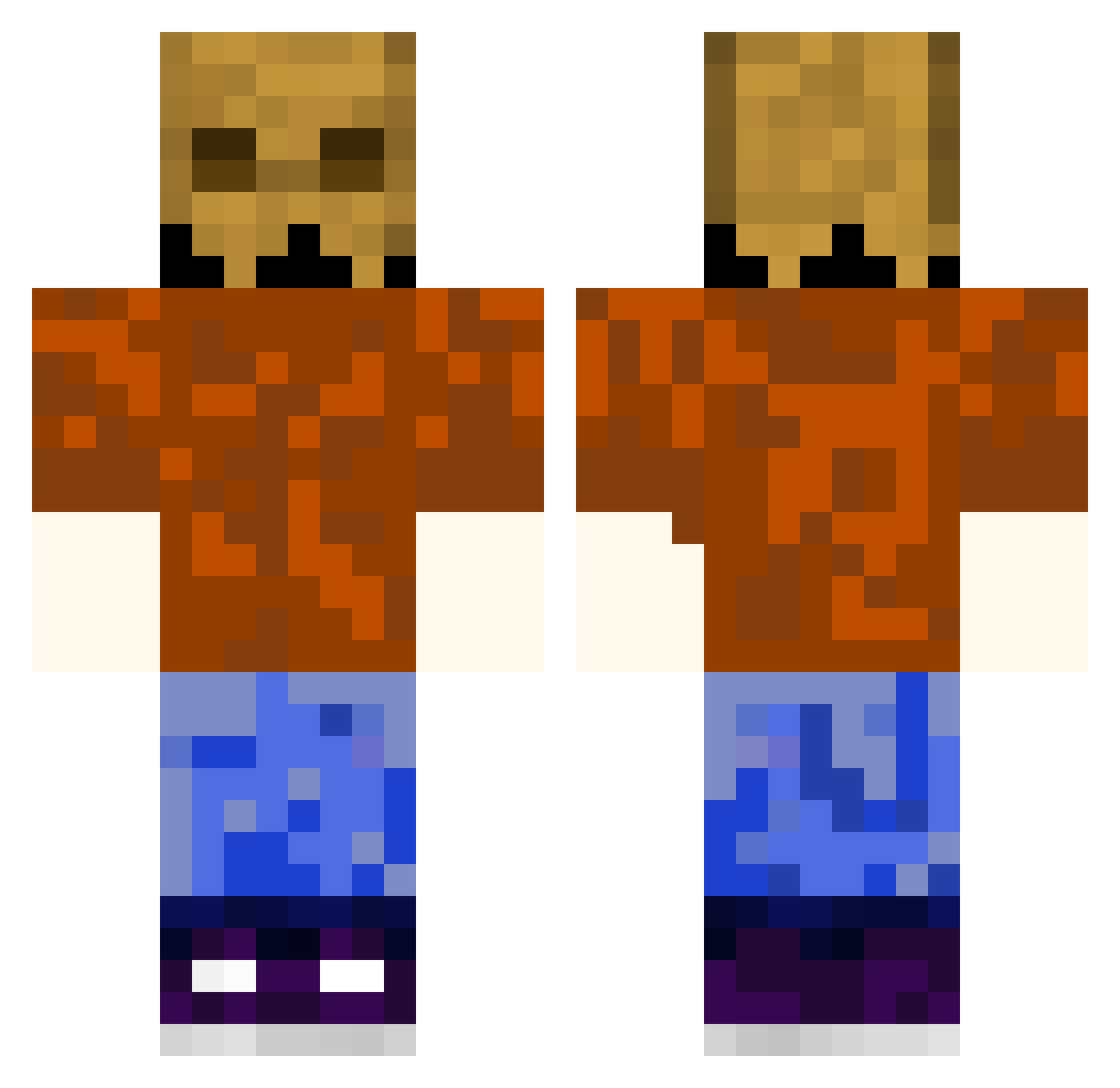 XenronPlus Minecraft skin, front and back view