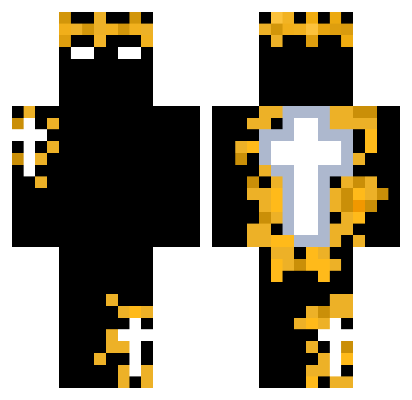 MuiBui Minecraft skin, front and back view