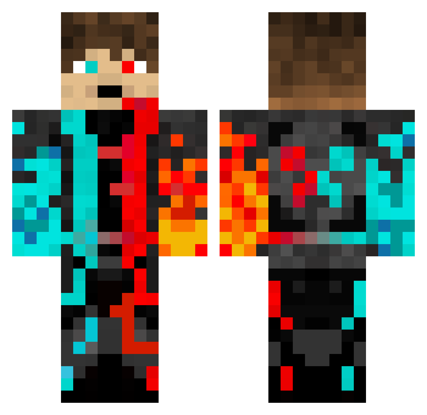 Gio16mega Minecraft skin, front and back view