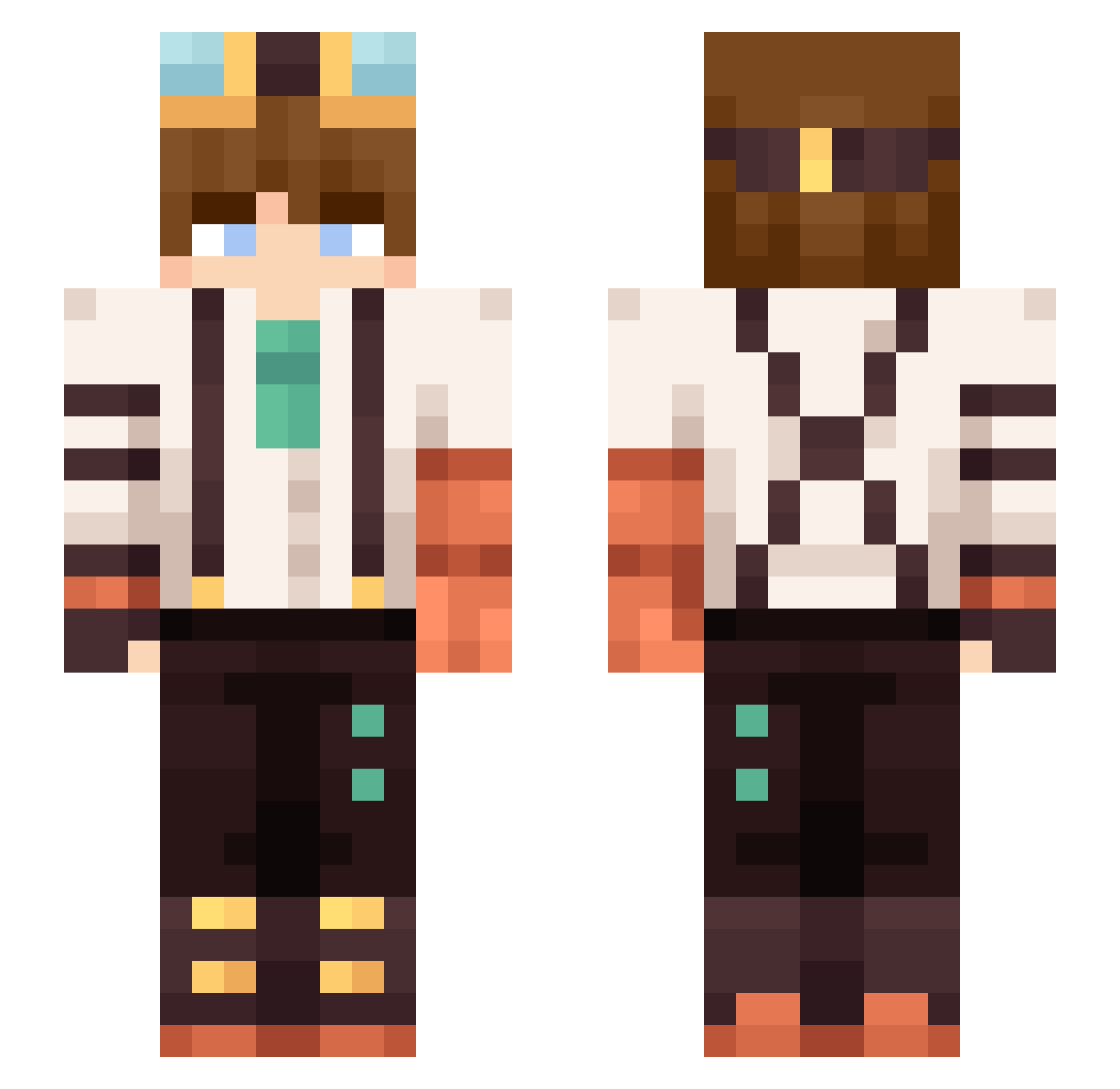 darospzoox Minecraft skin, front and back view