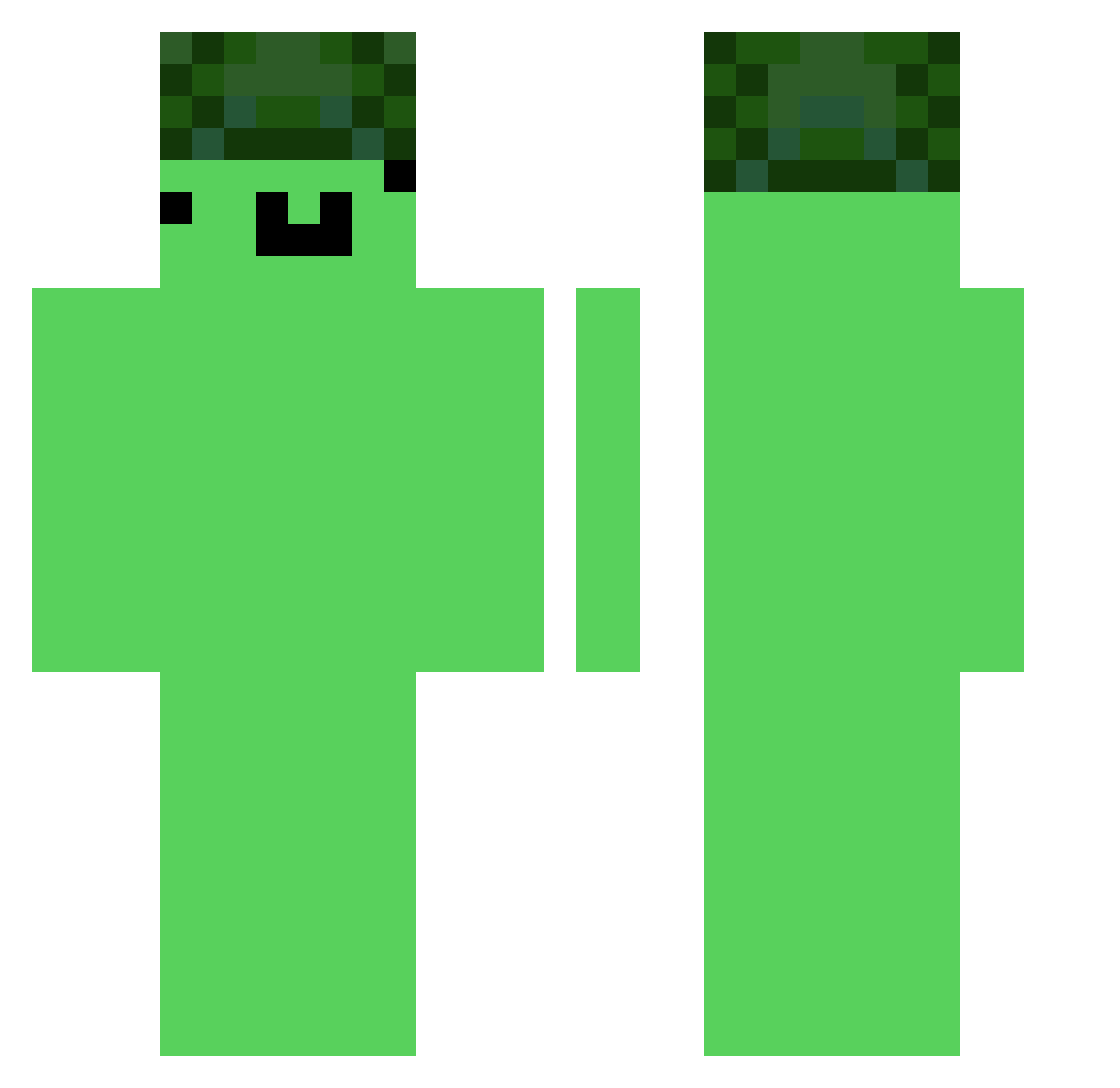 Oxidly Minecraft skin, front and back view