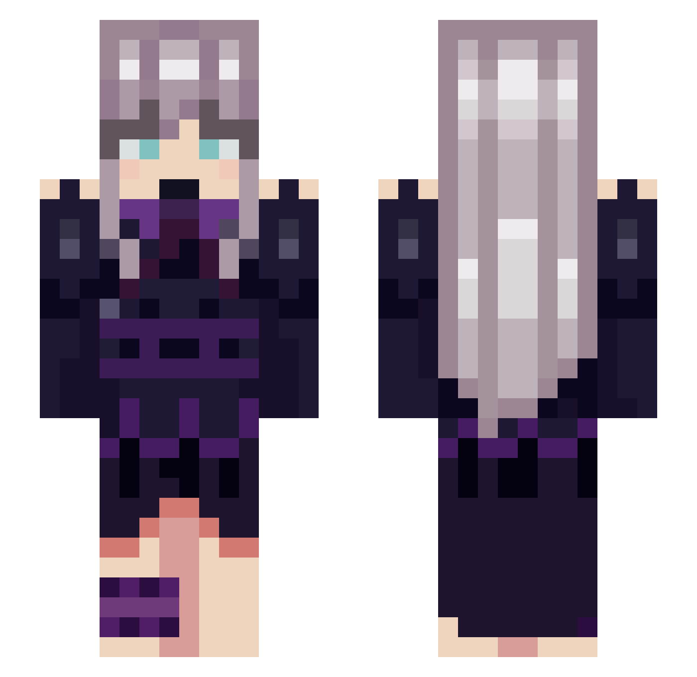 MEGAHELLO Minecraft skin, front and back view