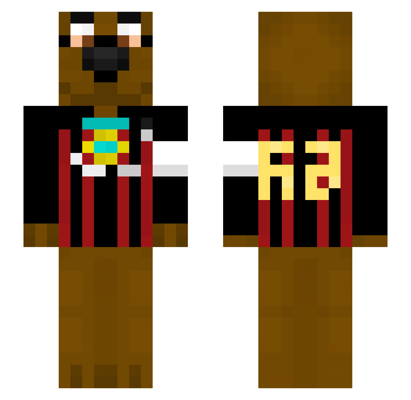 zzoliverr Minecraft skin, front and back view