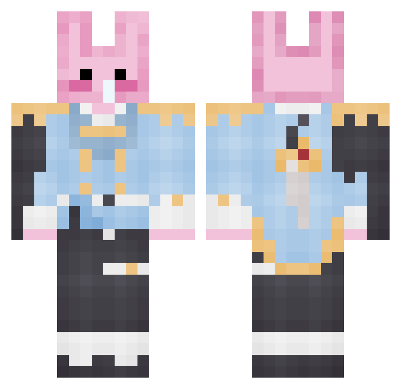 subanu932 Minecraft skin, front and back view