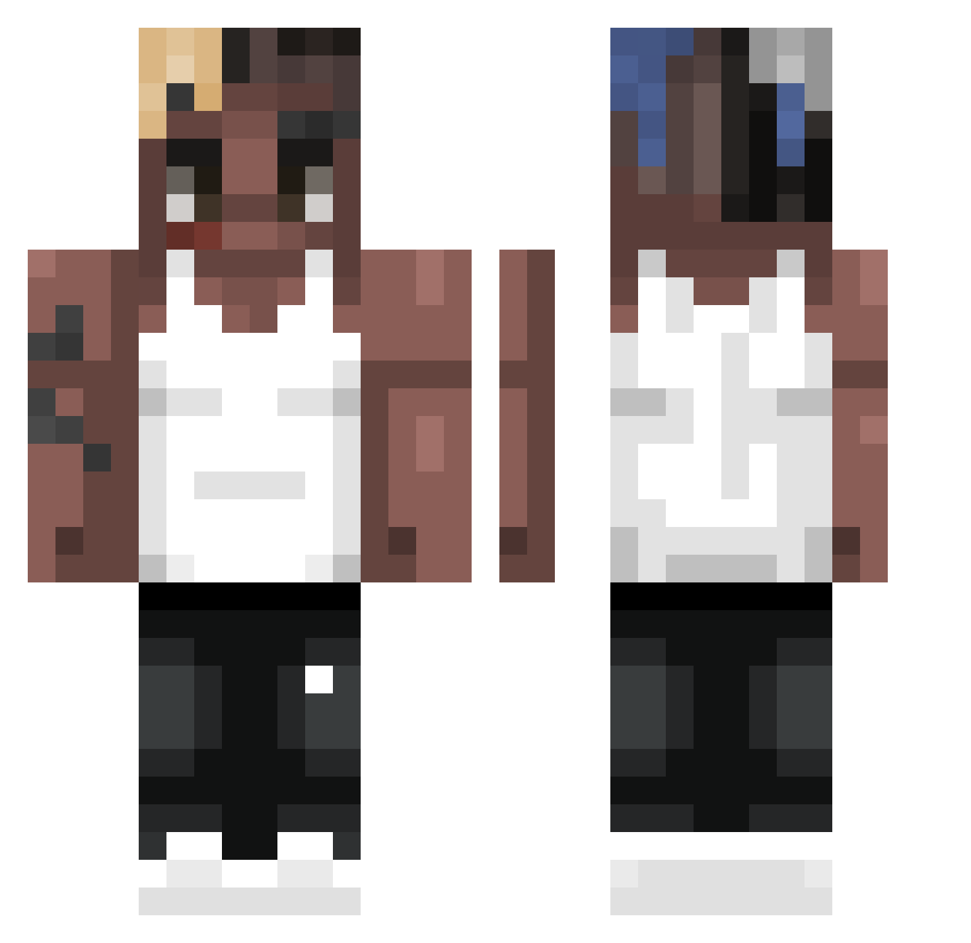 Irrn Minecraft skin, front and back view