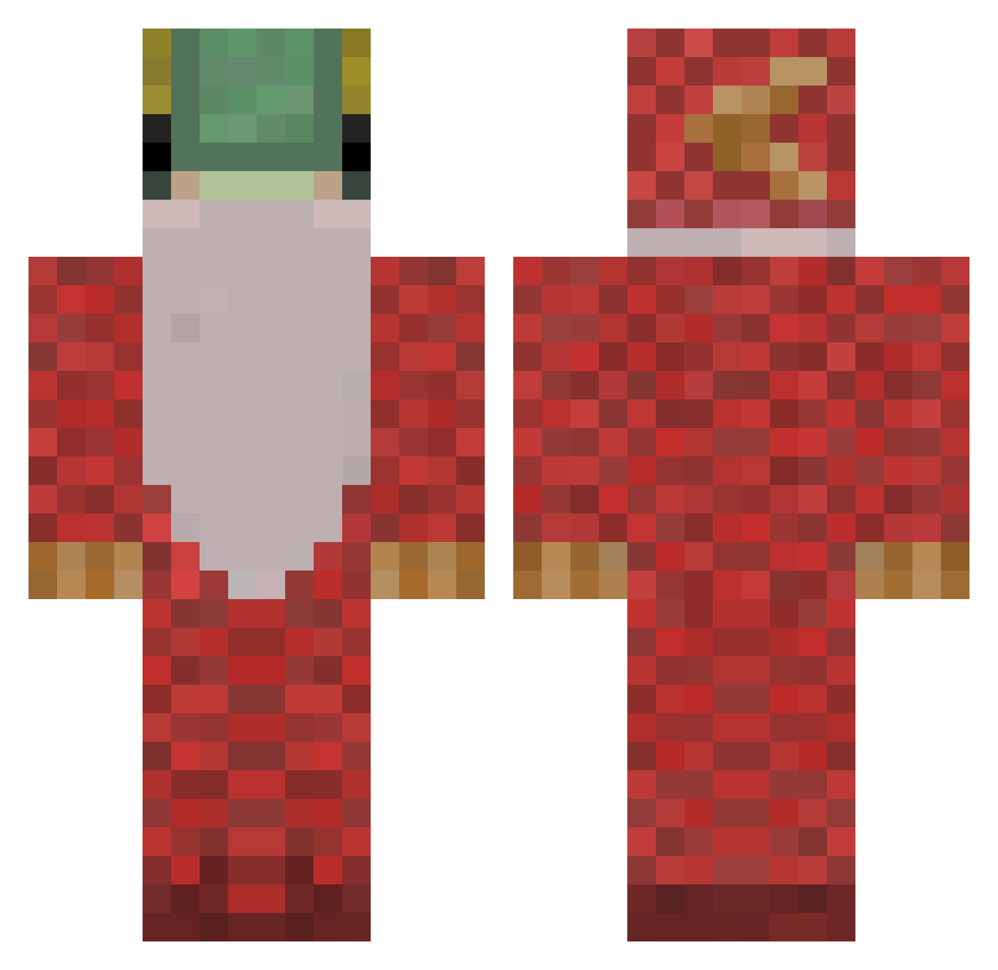 TriangleMans Minecraft skin, front and back view