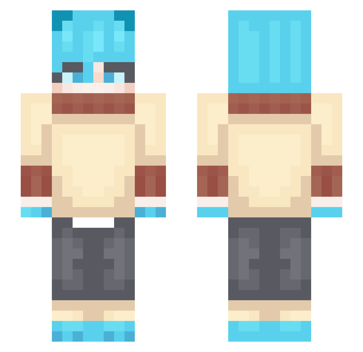 N04HH Minecraft skin, front and back view