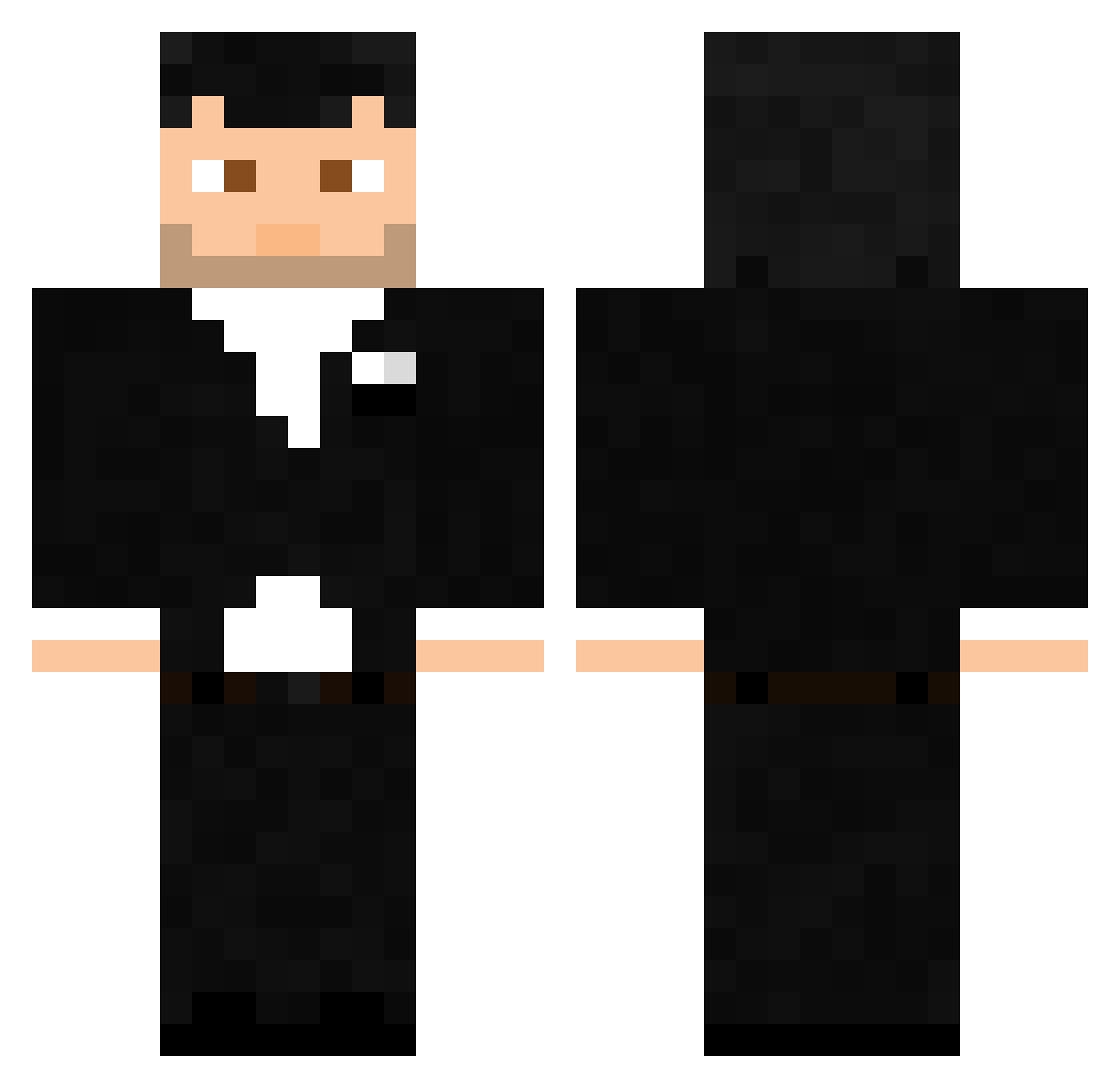 MrXendor Minecraft skin, front and back view