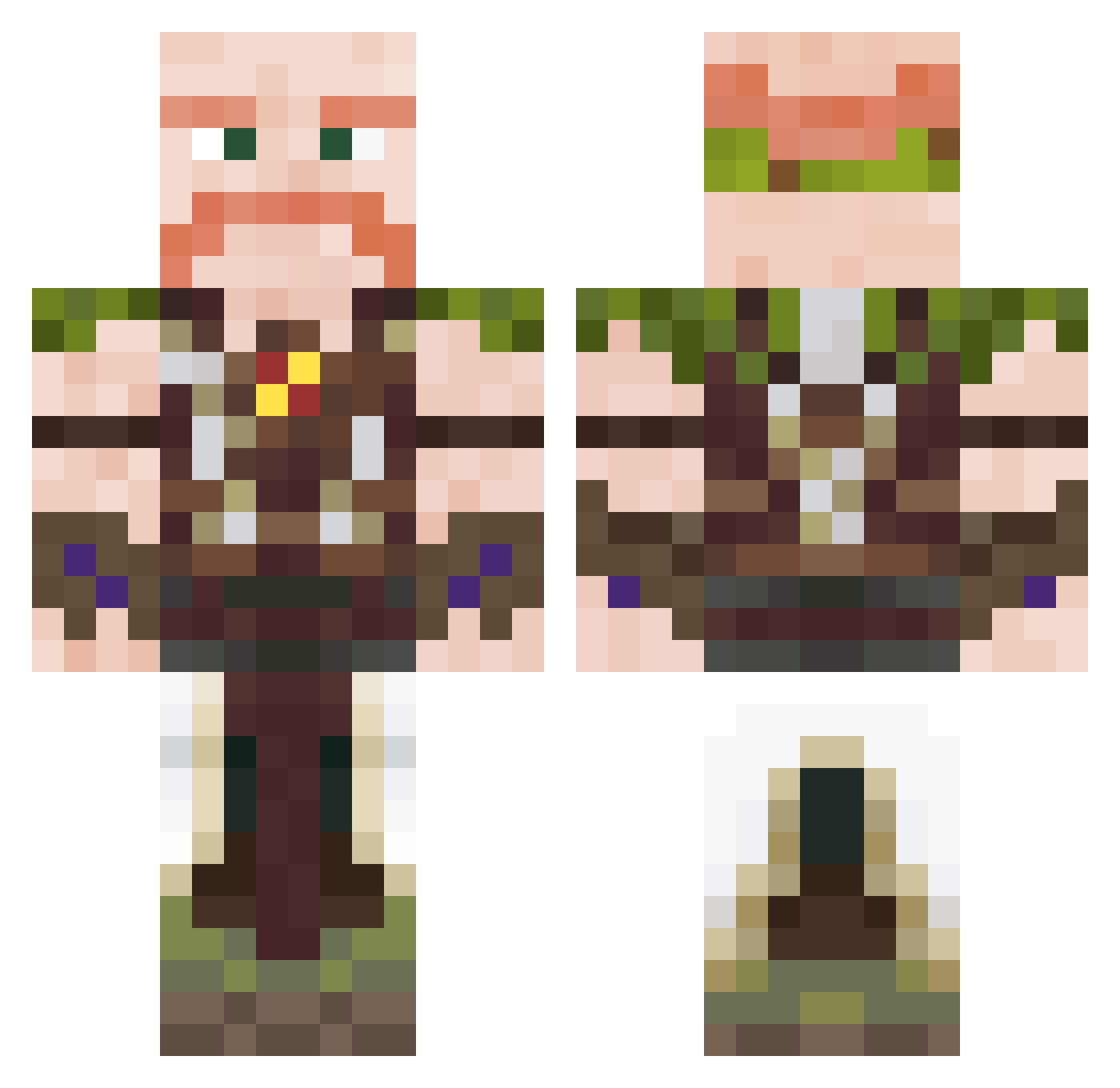 mrducktator Minecraft skin, front and back view