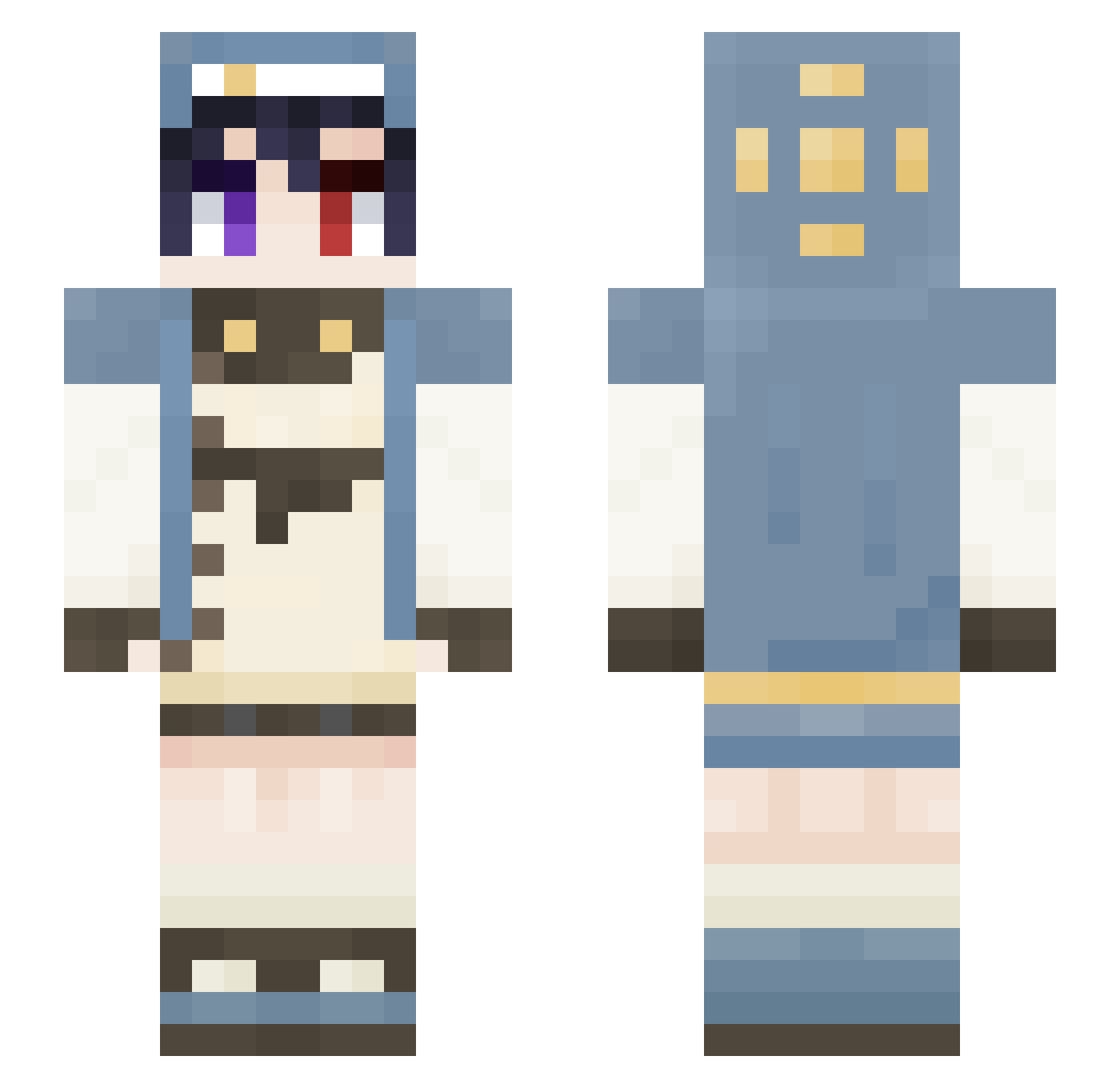 SolaClaes Minecraft skin, front and back view