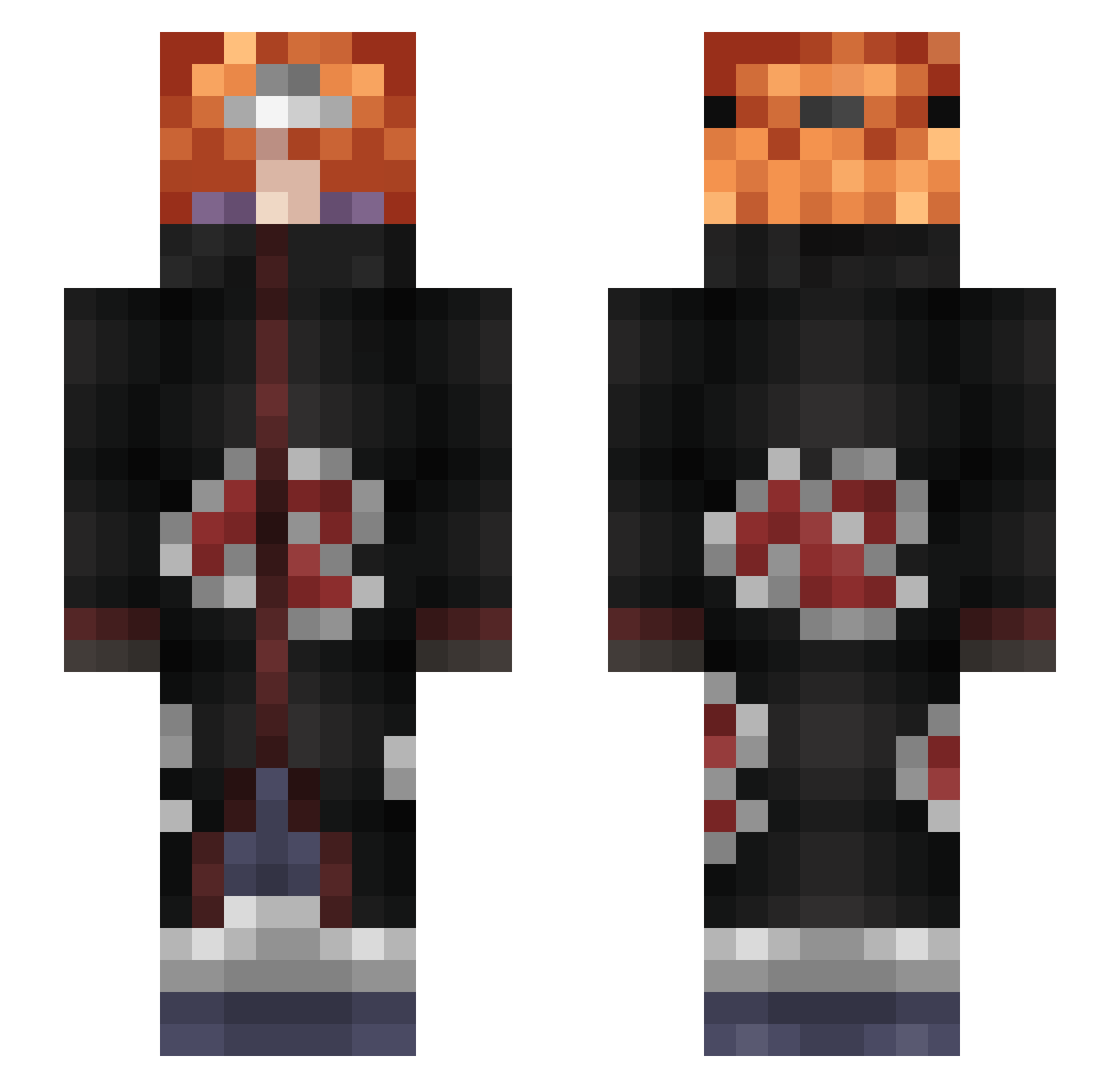 NotCobey Minecraft skin, front and back view