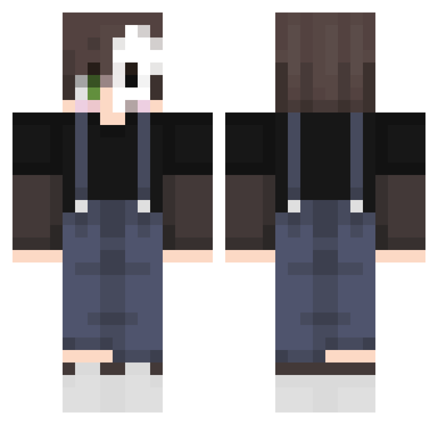 NolanRain Minecraft skin, front and back view