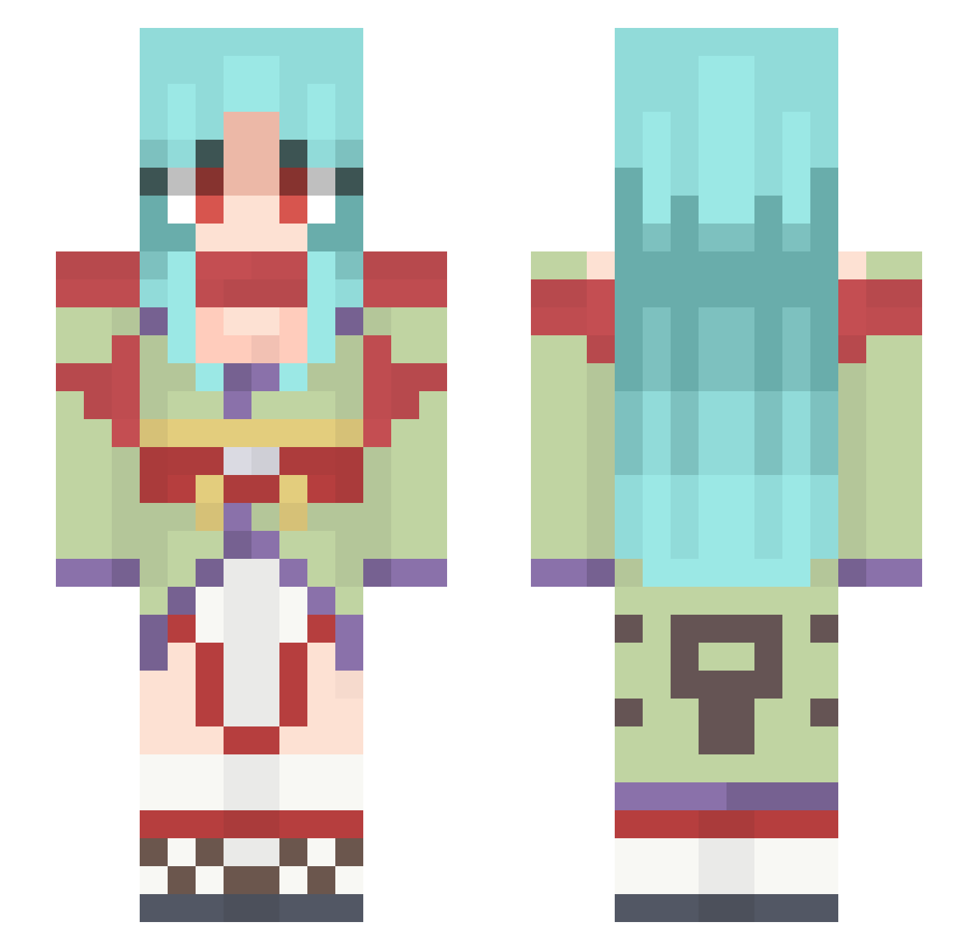 DemonyoYun Minecraft skin, front and back view