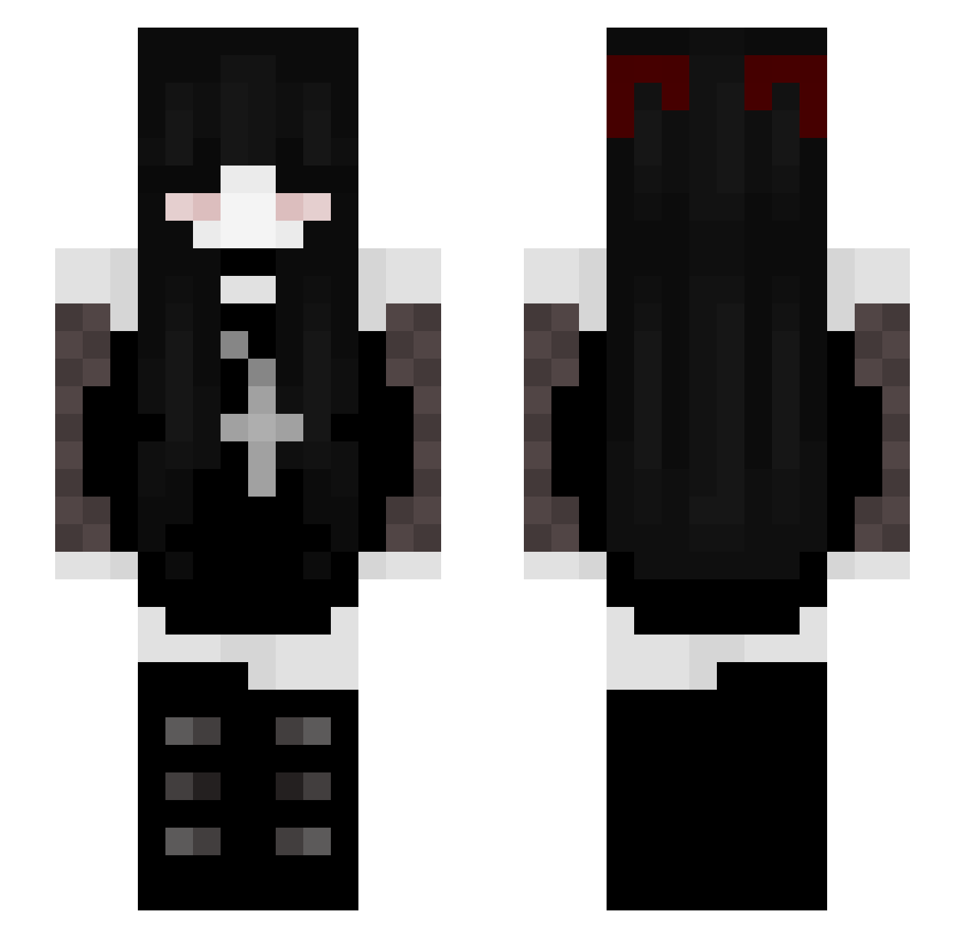UnstabIee Minecraft skin, front and back view