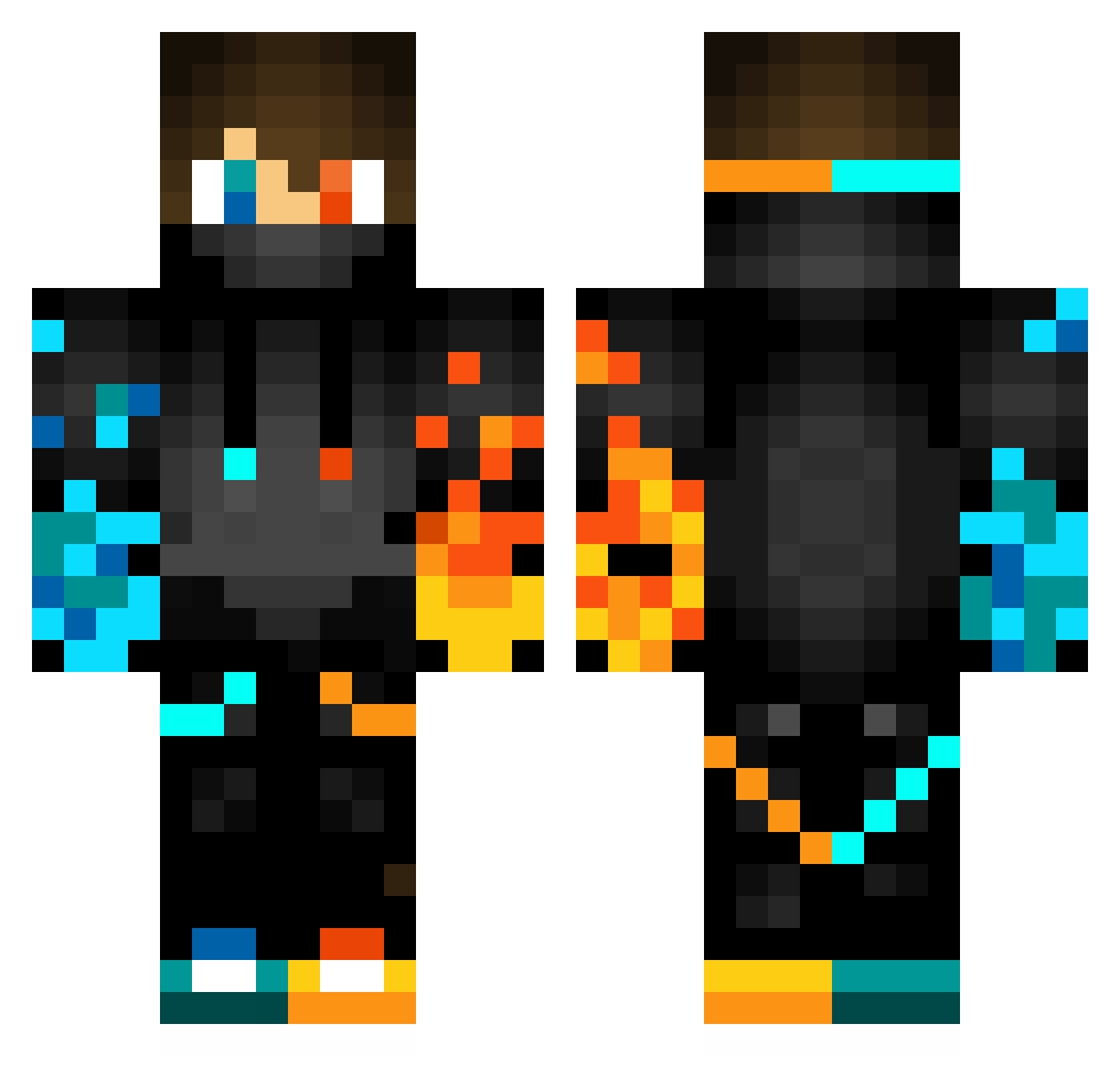 SFOV Minecraft skin, front and back view