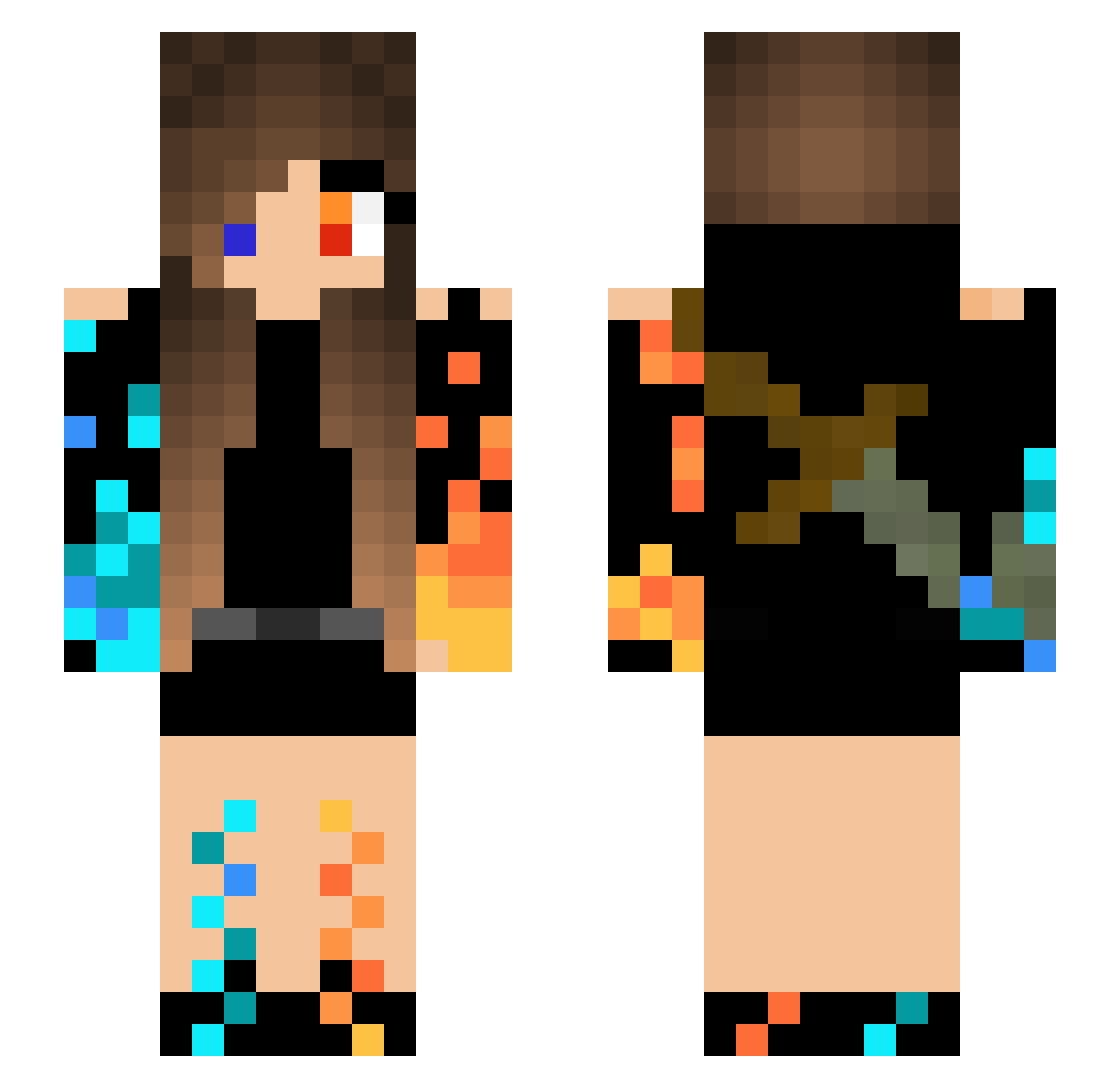Amber_T Minecraft skin, front and back view