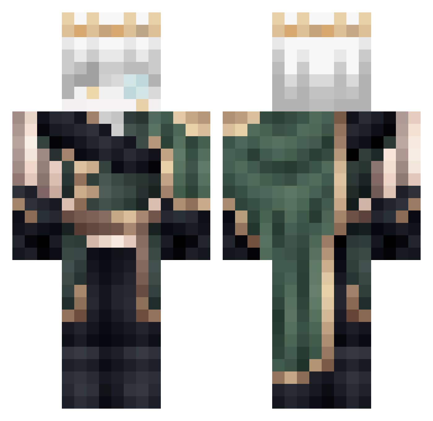 Fauc0ndargent Minecraft skin, front and back view