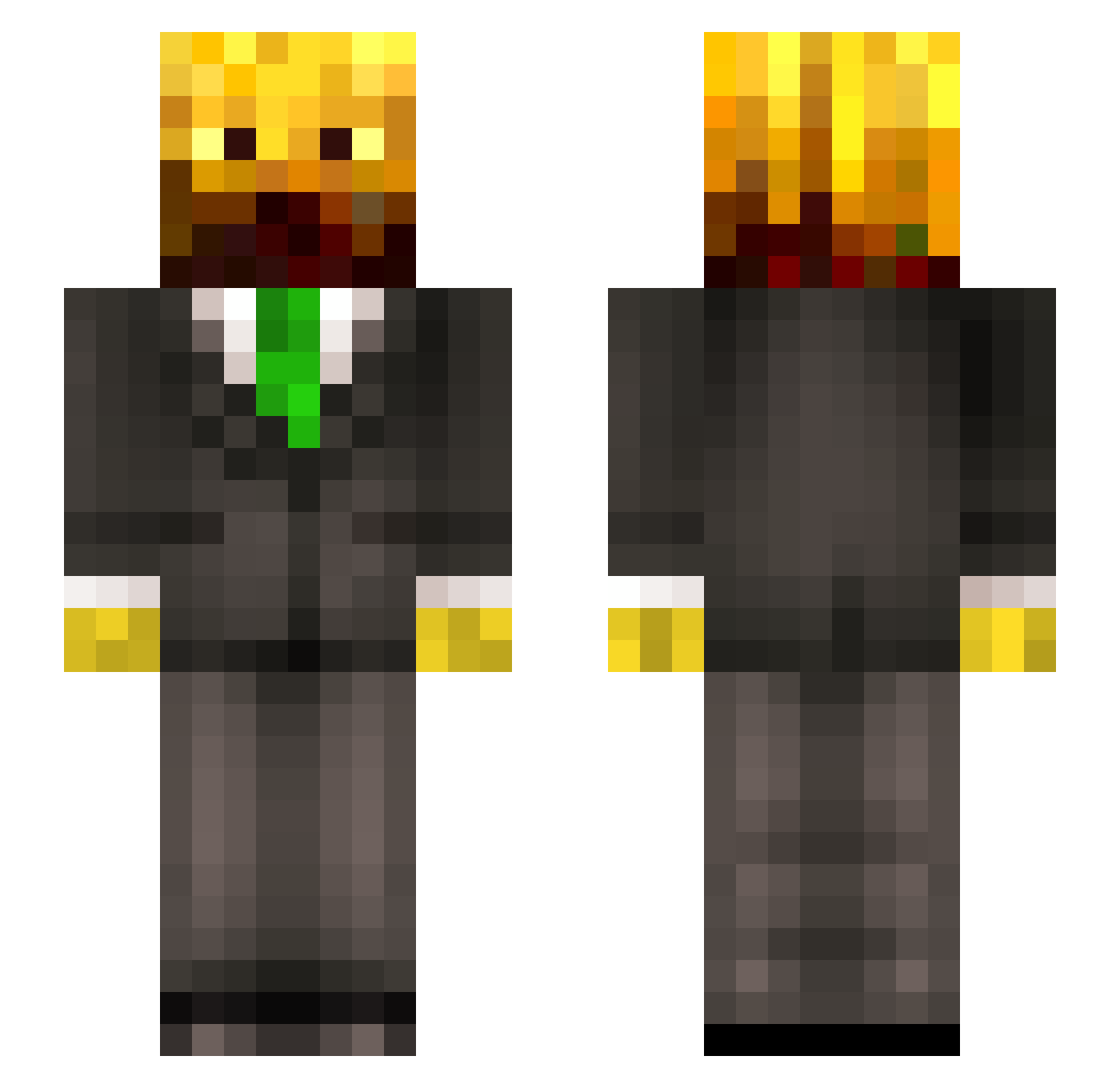 BlazerAS Minecraft skin, front and back view