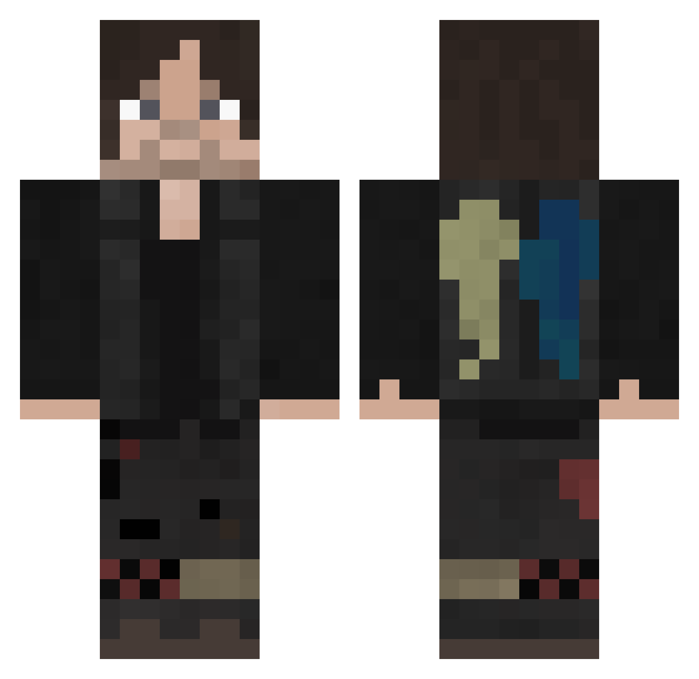 Pionteczek Minecraft skin, front and back view