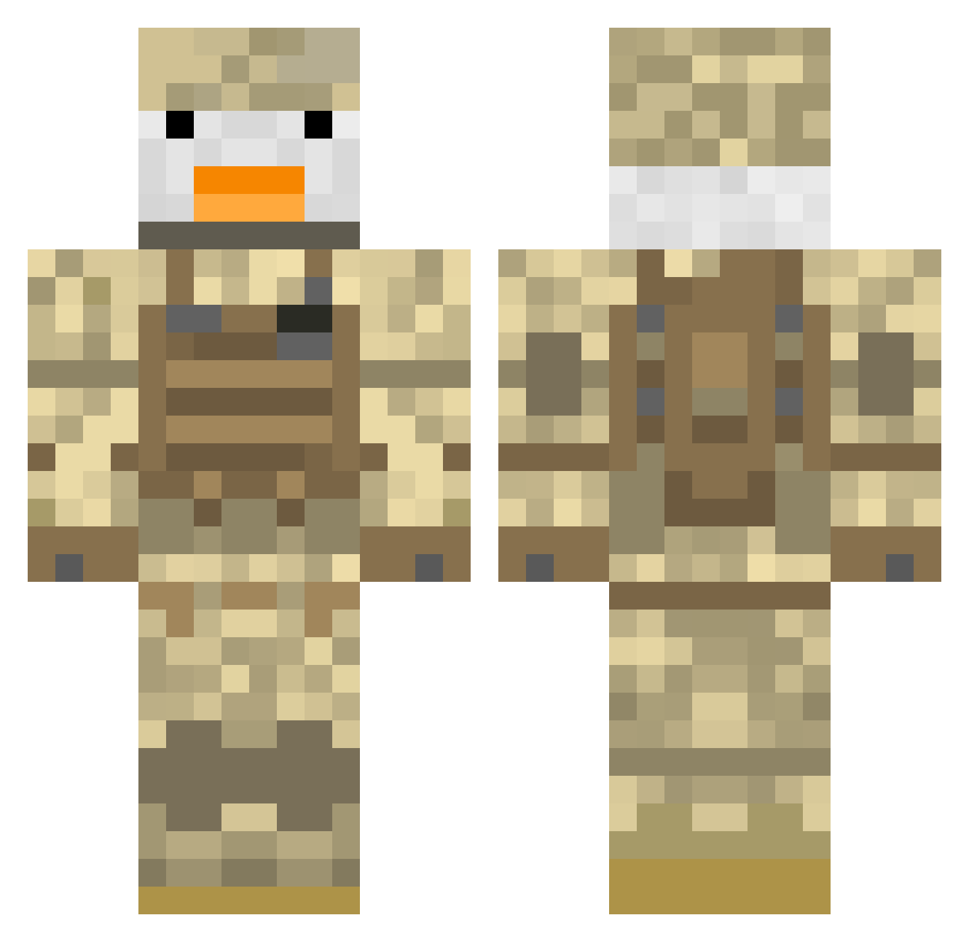 MrPinguinu Minecraft skin, front and back view