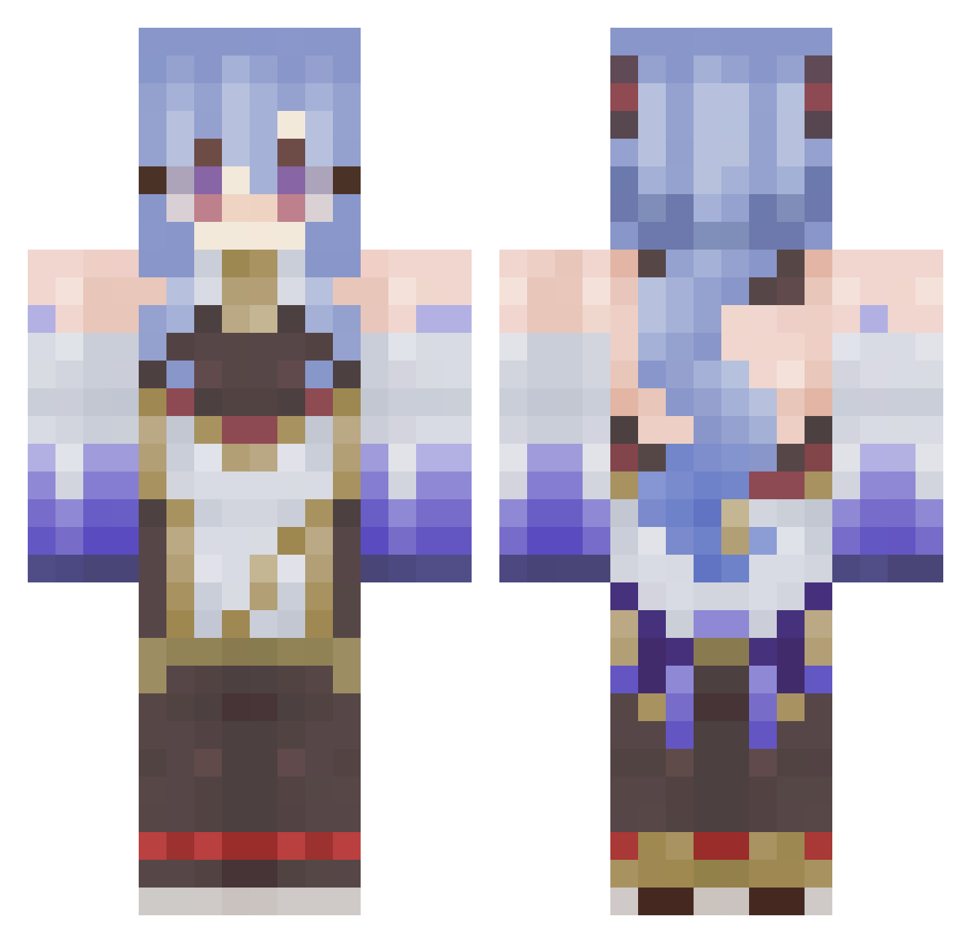 LEGM14 Minecraft skin, front and back view