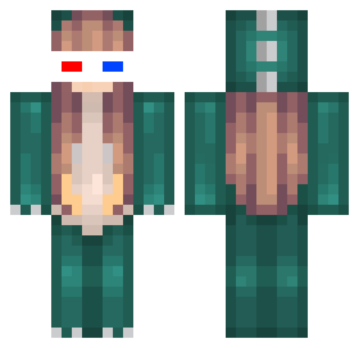MartiAa Minecraft skin, front and back view
