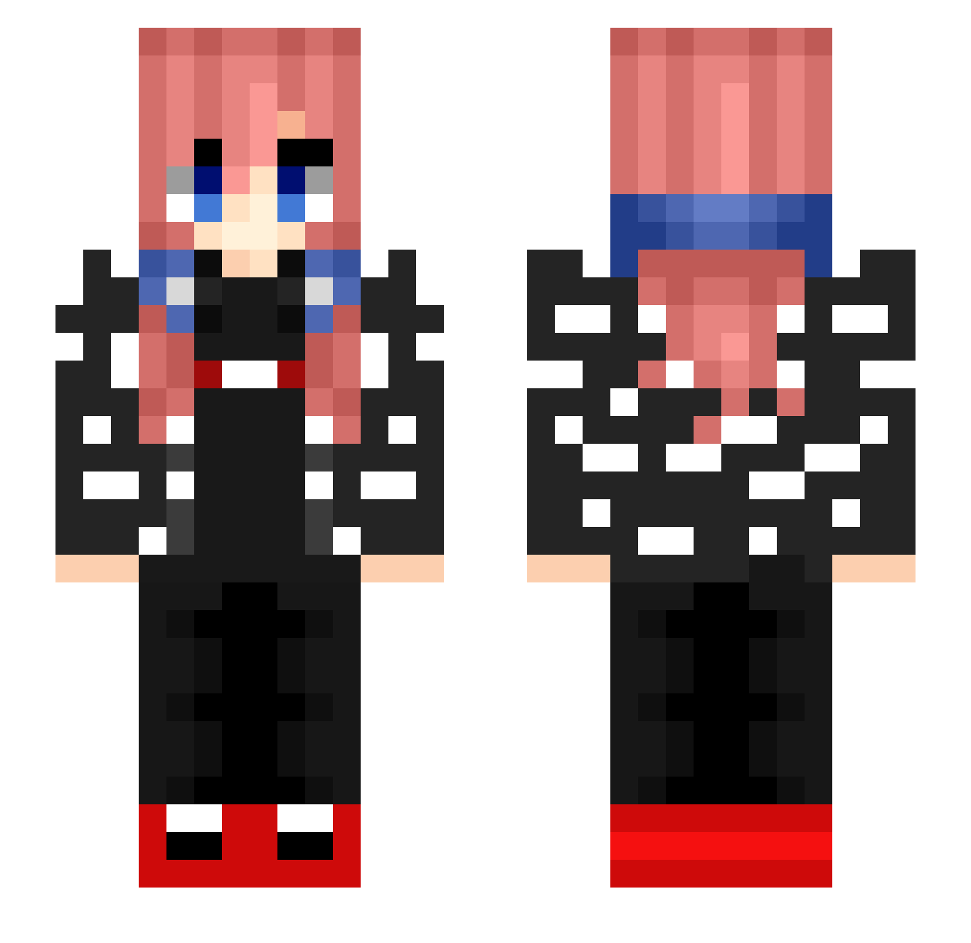 SoySofi Minecraft skin, front and back view
